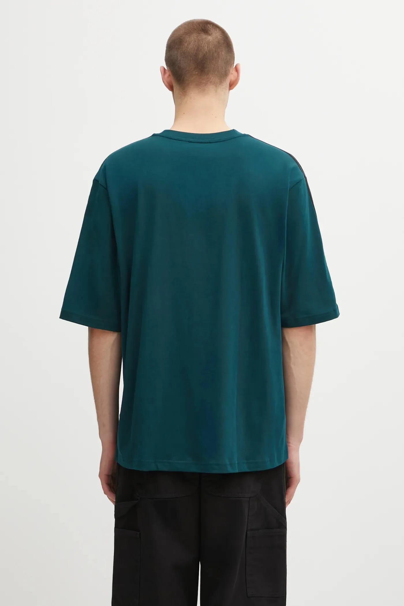 Футболка Oversize из хлопка зеленая для мужчин - фото 3