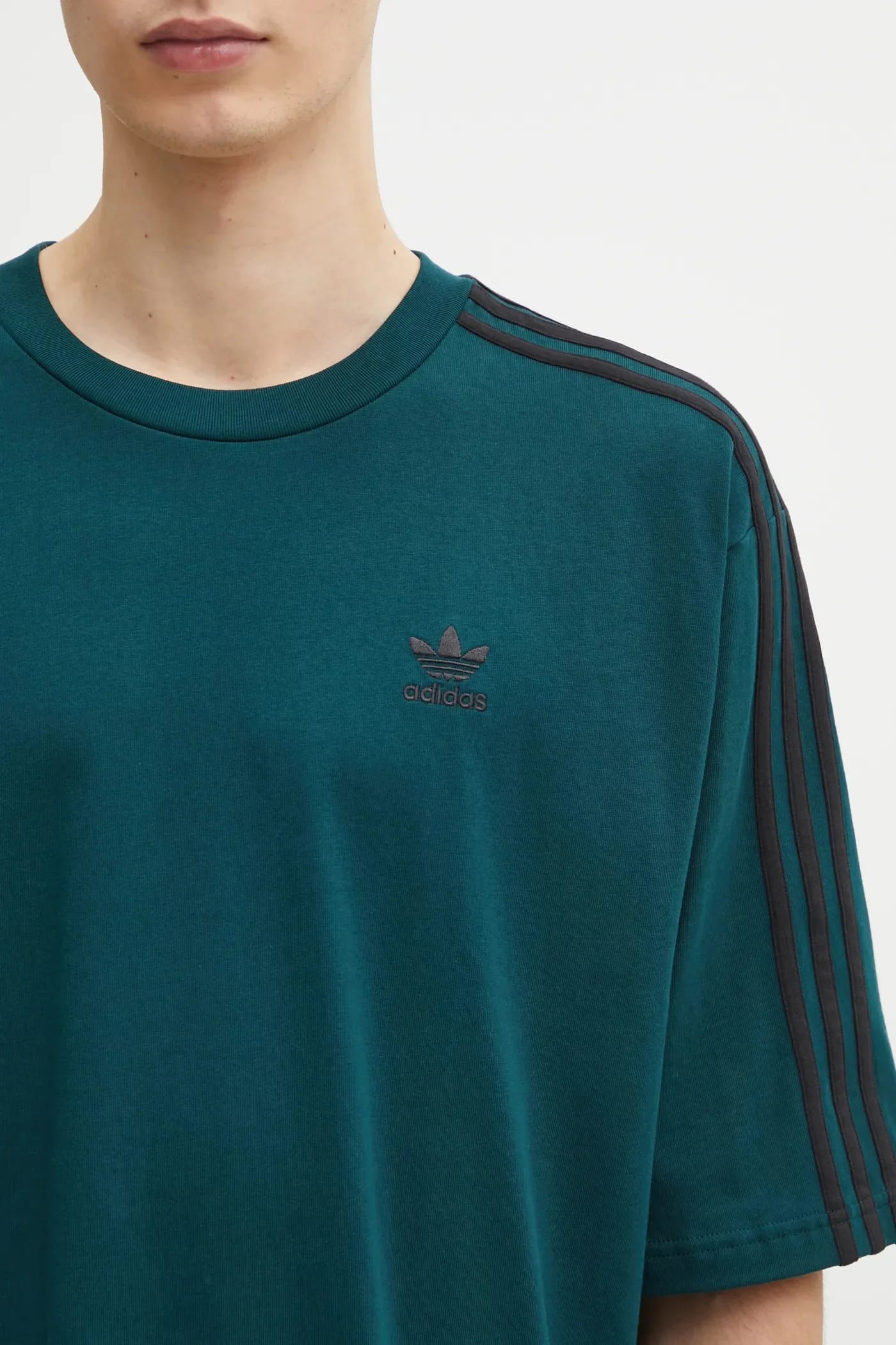 Футболка Oversize из хлопка зеленая для мужчин - фото 4