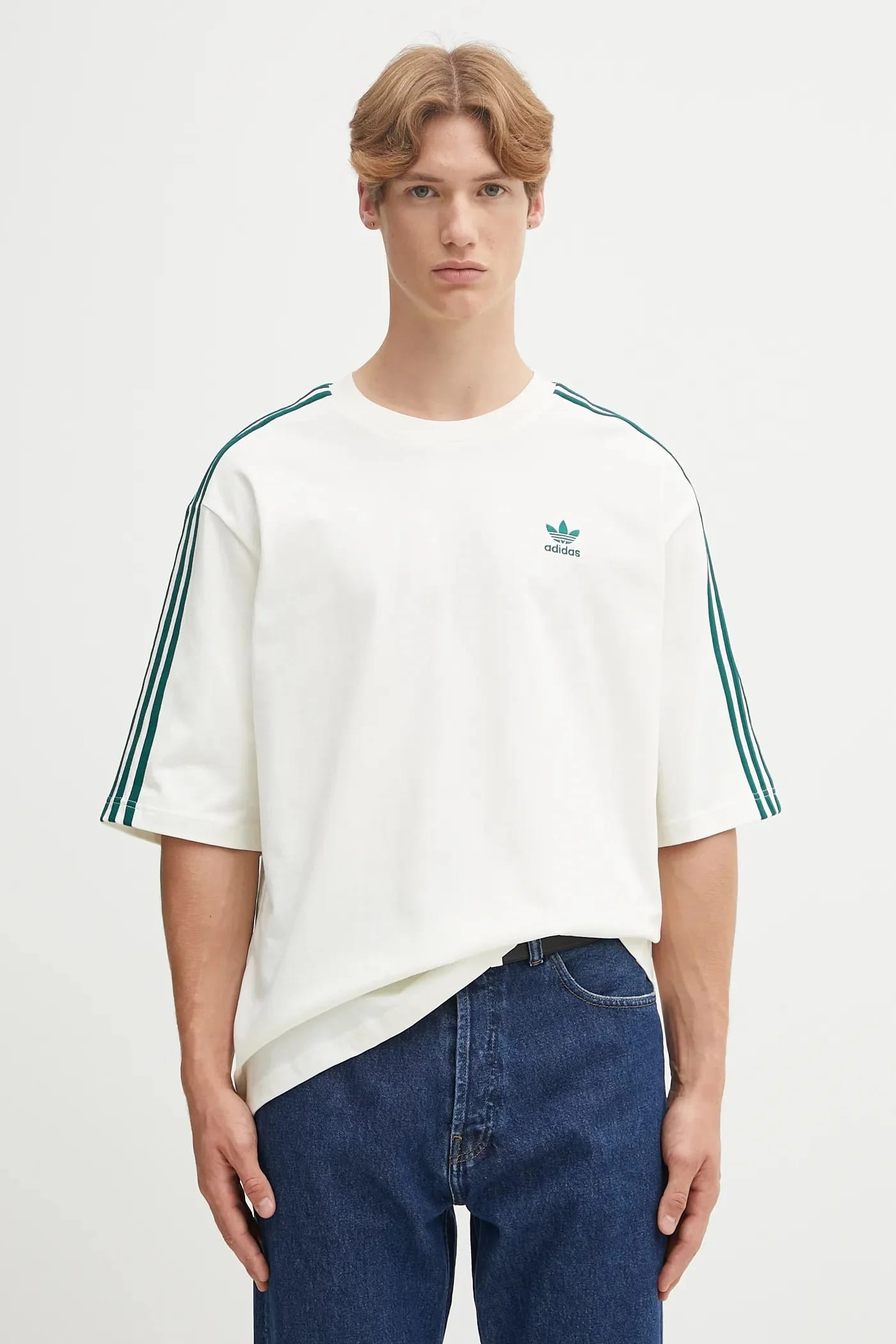 Футболка Oversize из хлопка бежевая для мужчин