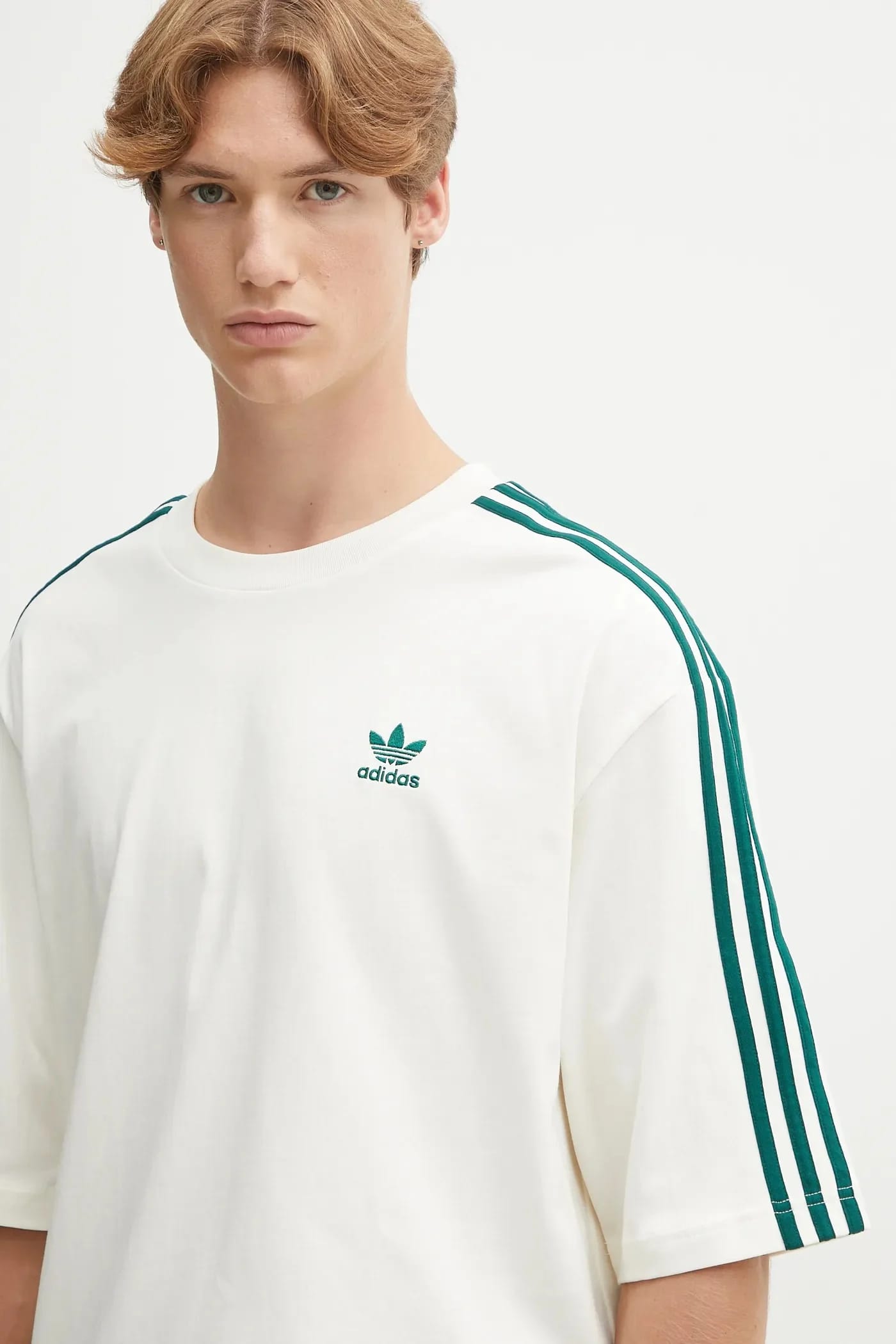 Футболка Oversize из хлопка бежевая для мужчин - фото 4