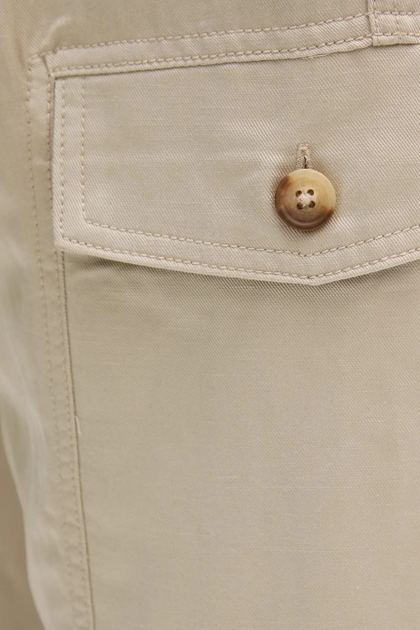 Брюки из смесового льна бежевые для мужчин - фото 4