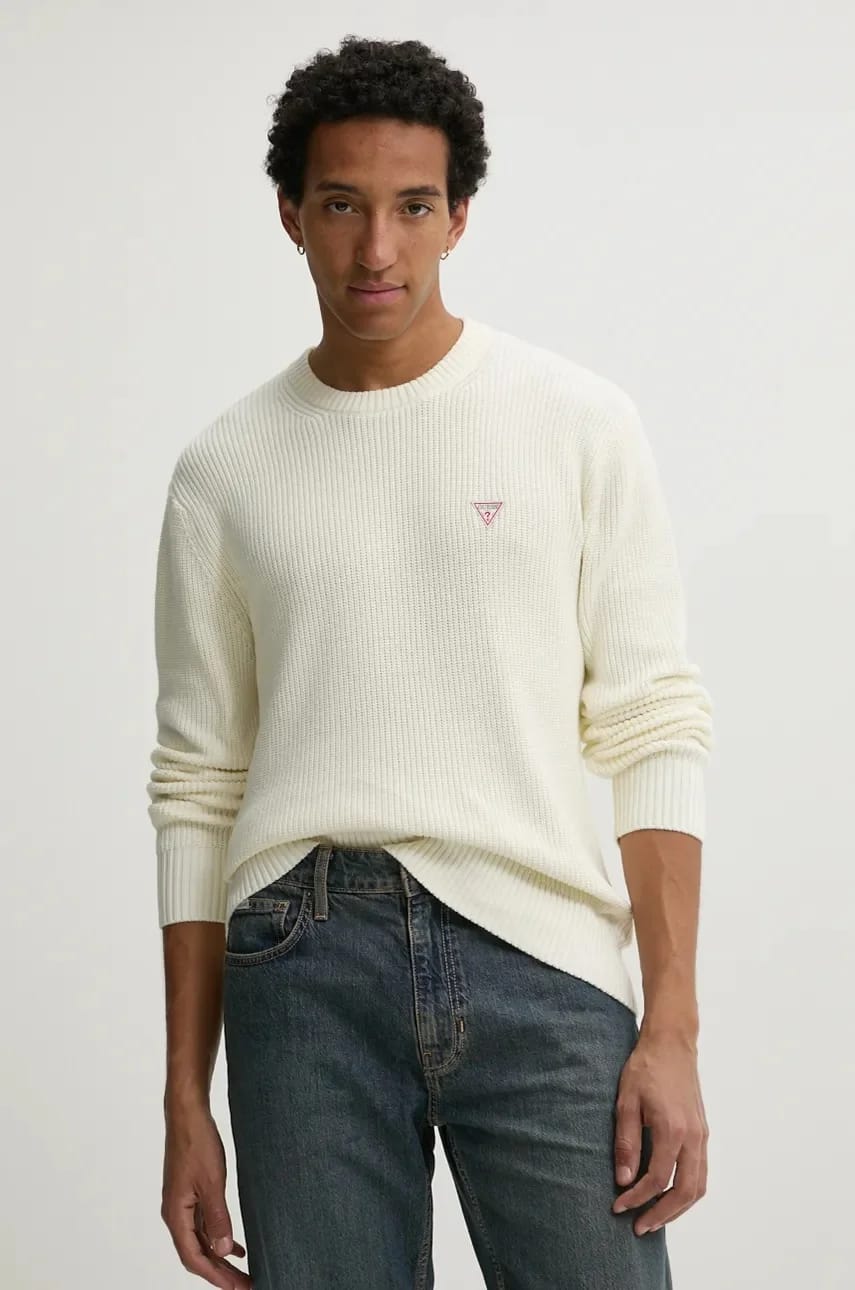 Хлопковый свитер бежевый для мужчин