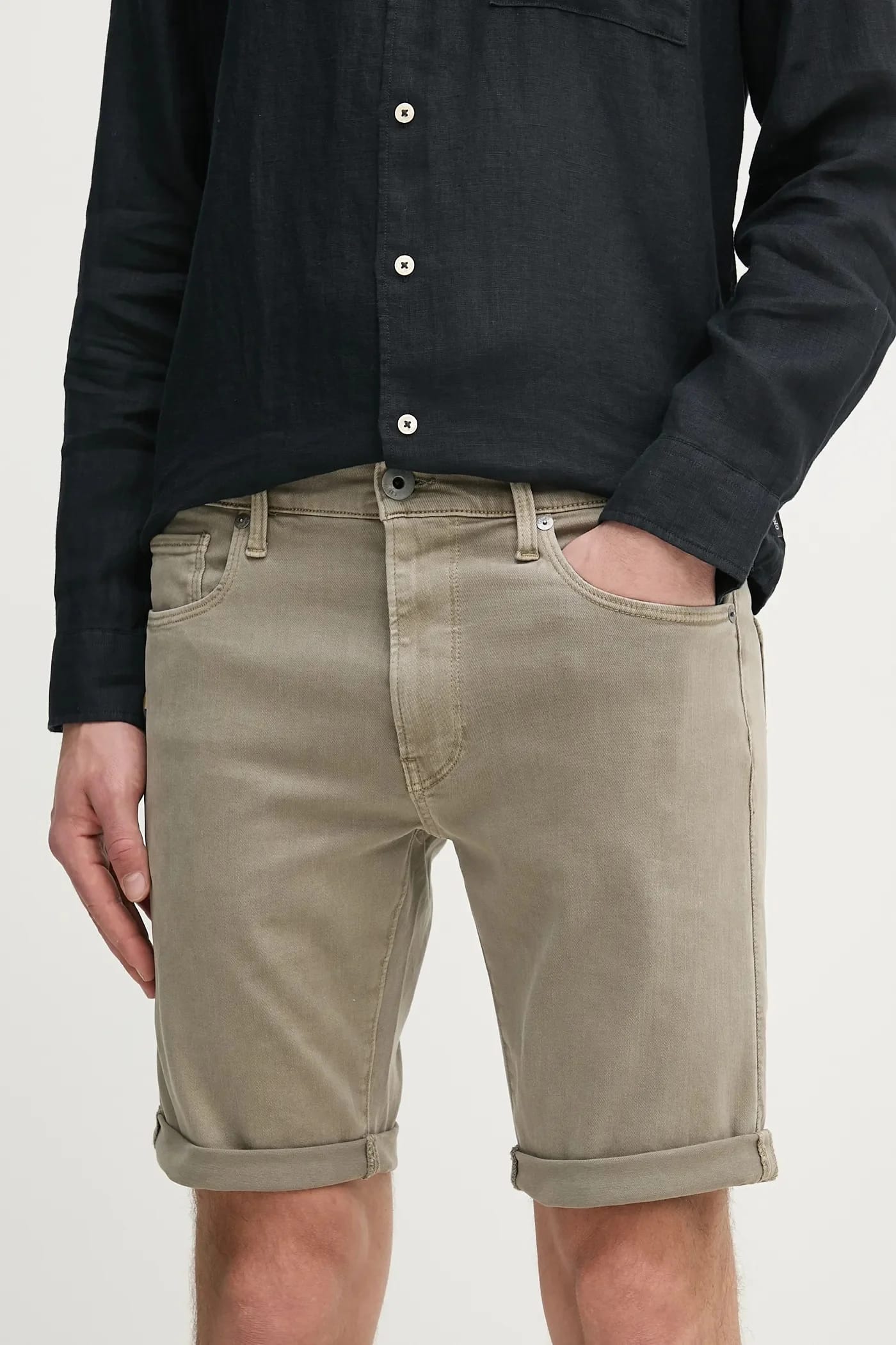 Джинсовые шорты бежевые для мужчин