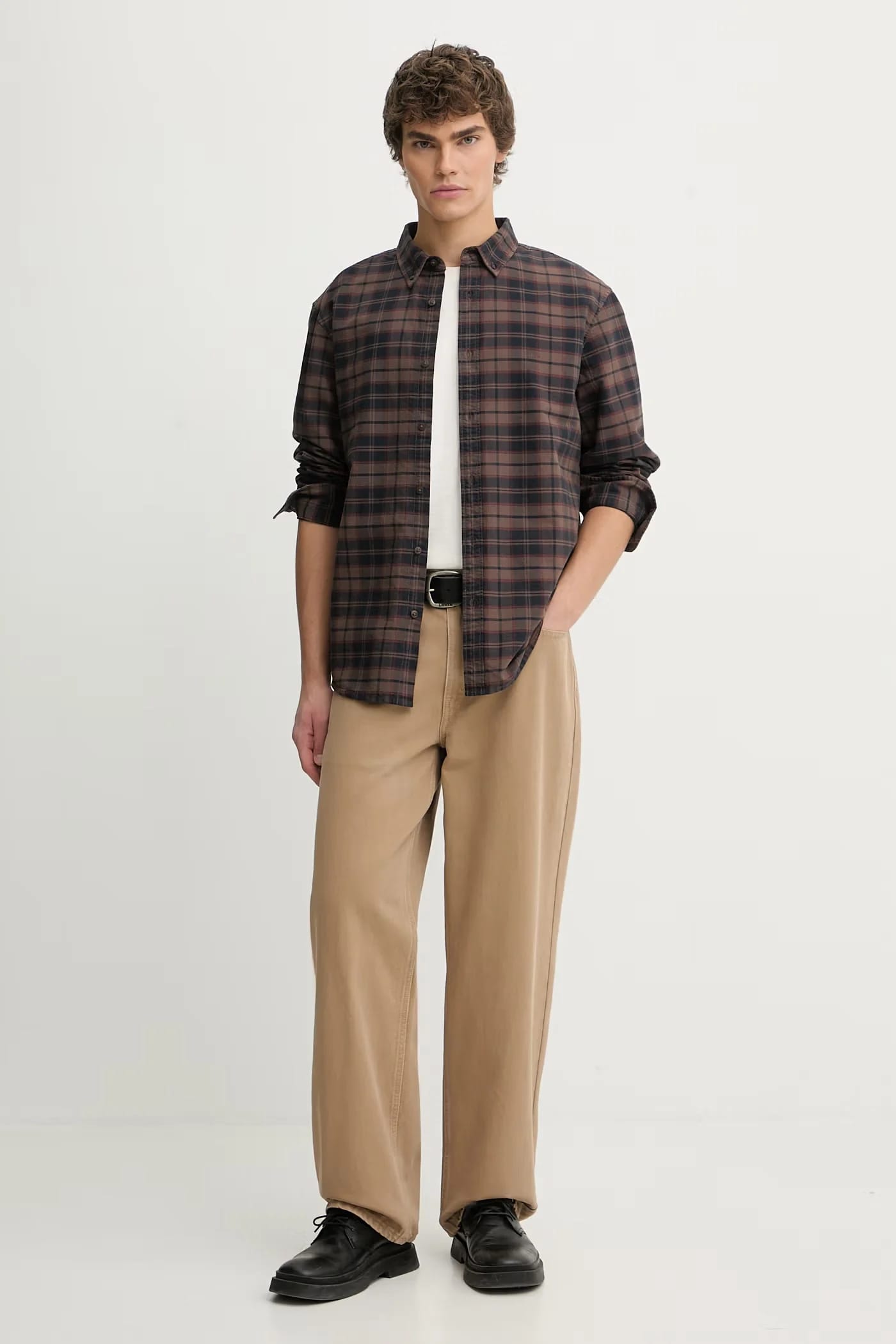 Хлопковая футболка SS RELAXED FIT бежевая для мужчин - фото 2