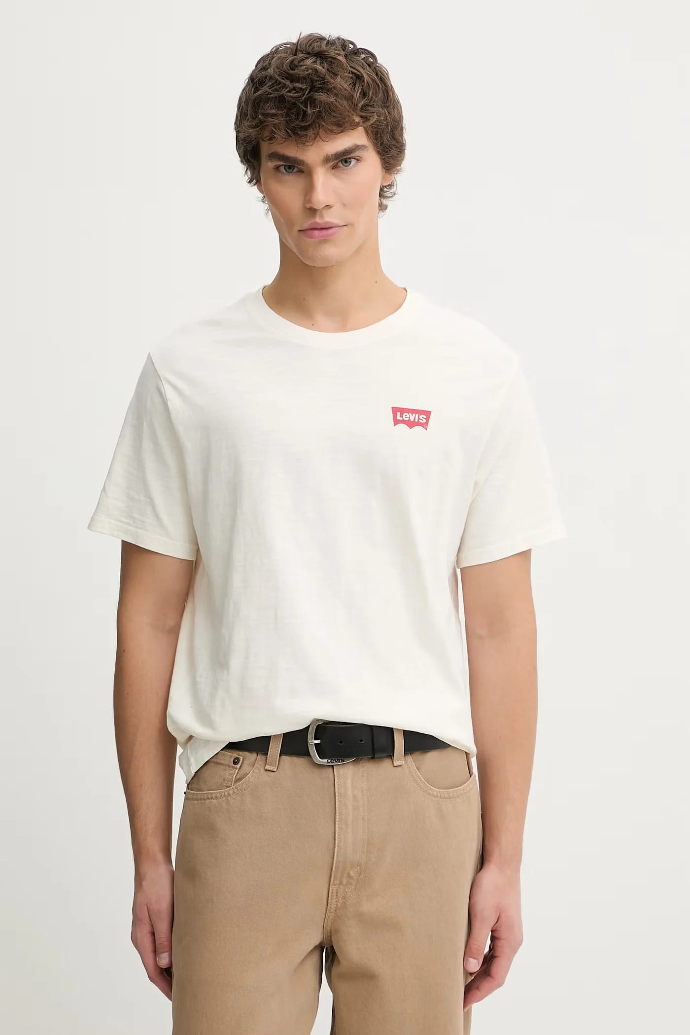 Хлопковая футболка SS RELAXED FIT бежевая для мужчин - фото 3