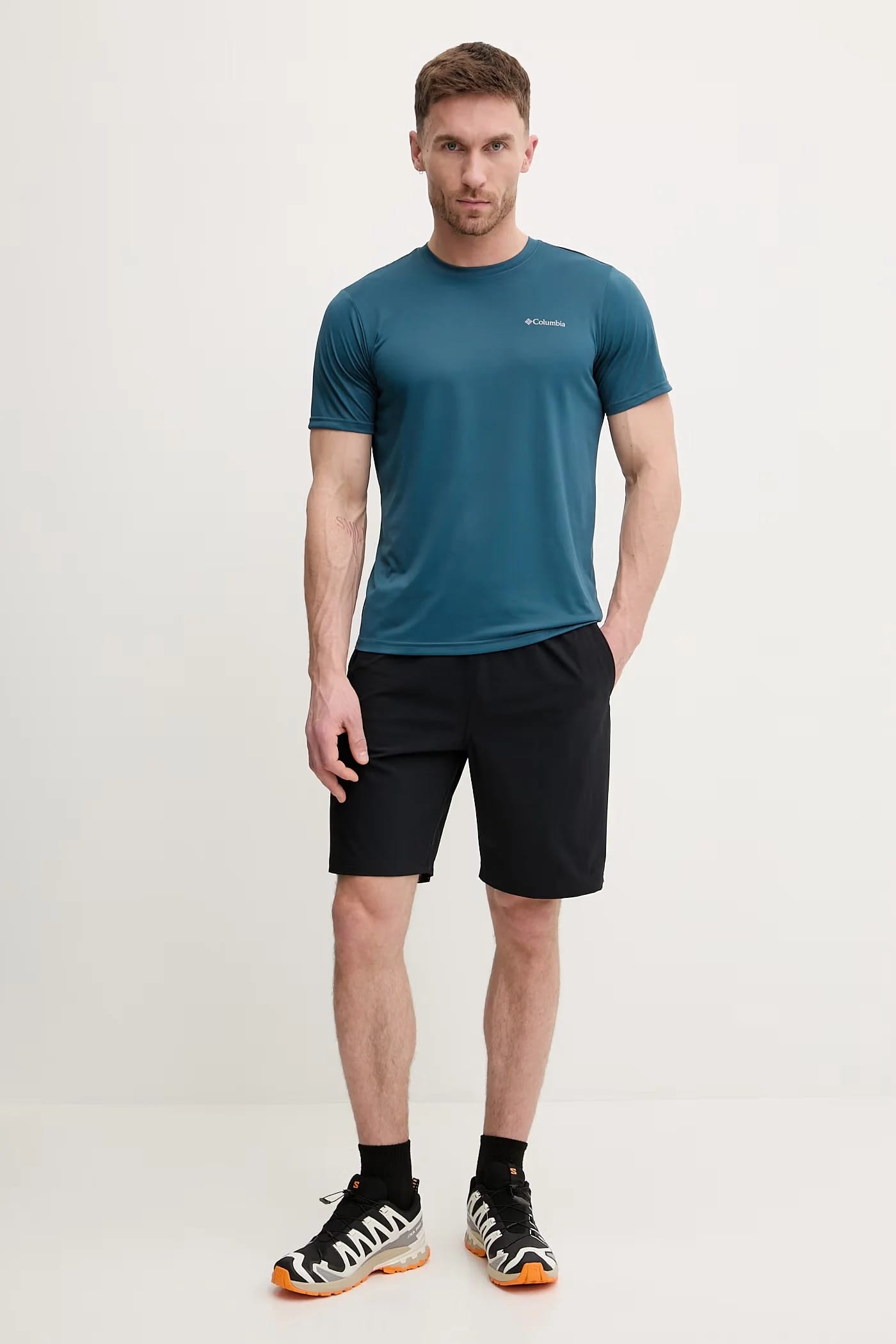 Columbia Спортивная футболка для походов бирюзовая для мужчин - фото 2
