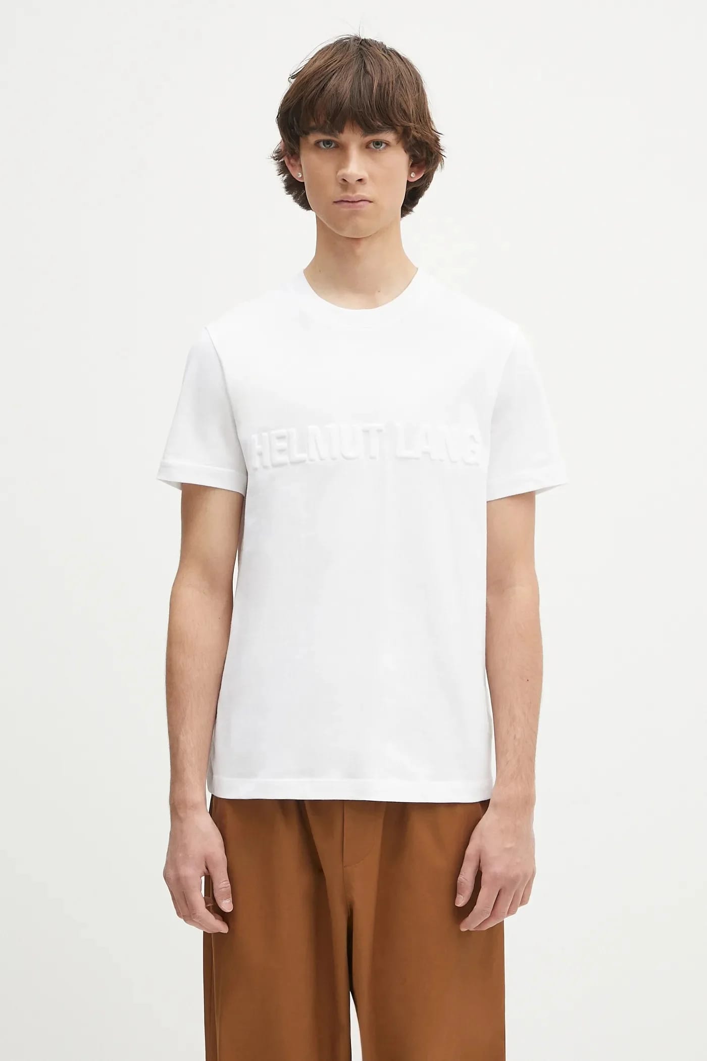 Хлопковая футболка с тиснением.TEE.ROUNDED
