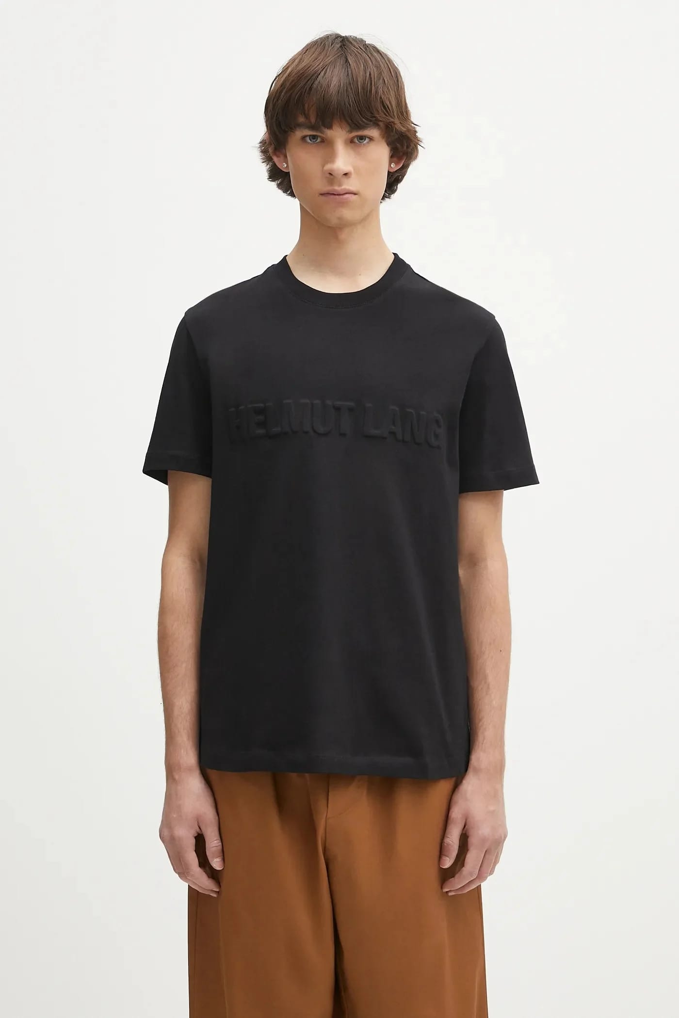 Хлопковая футболка с тиснением.TEE.ROUNDED