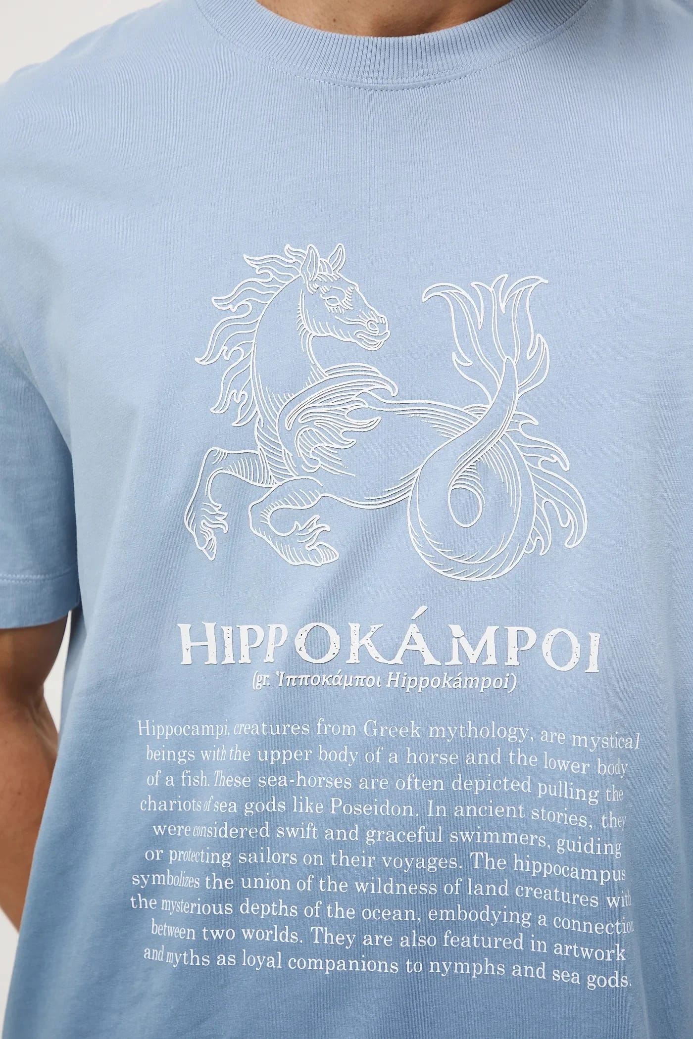 Хлопковая футболка синяя для мужчин - фото 5