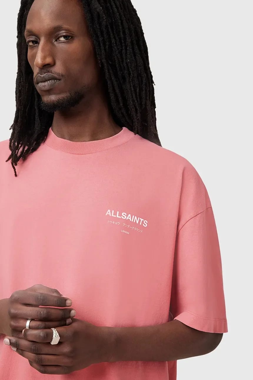 Футболка UNDERGROUND из хлопка розовая для мужчин - фото 4