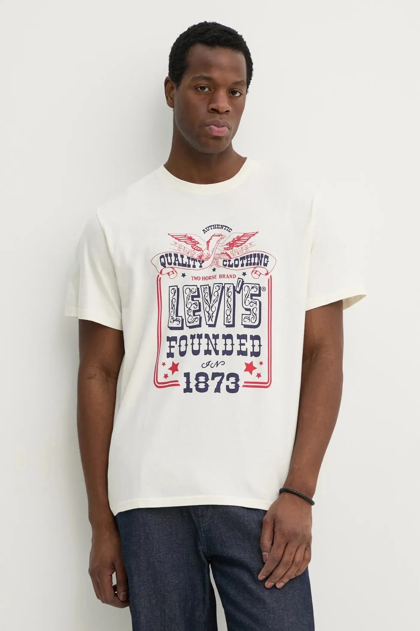 SS RELAXED FIT TEE хлопковая футболка бежевая для мужчин