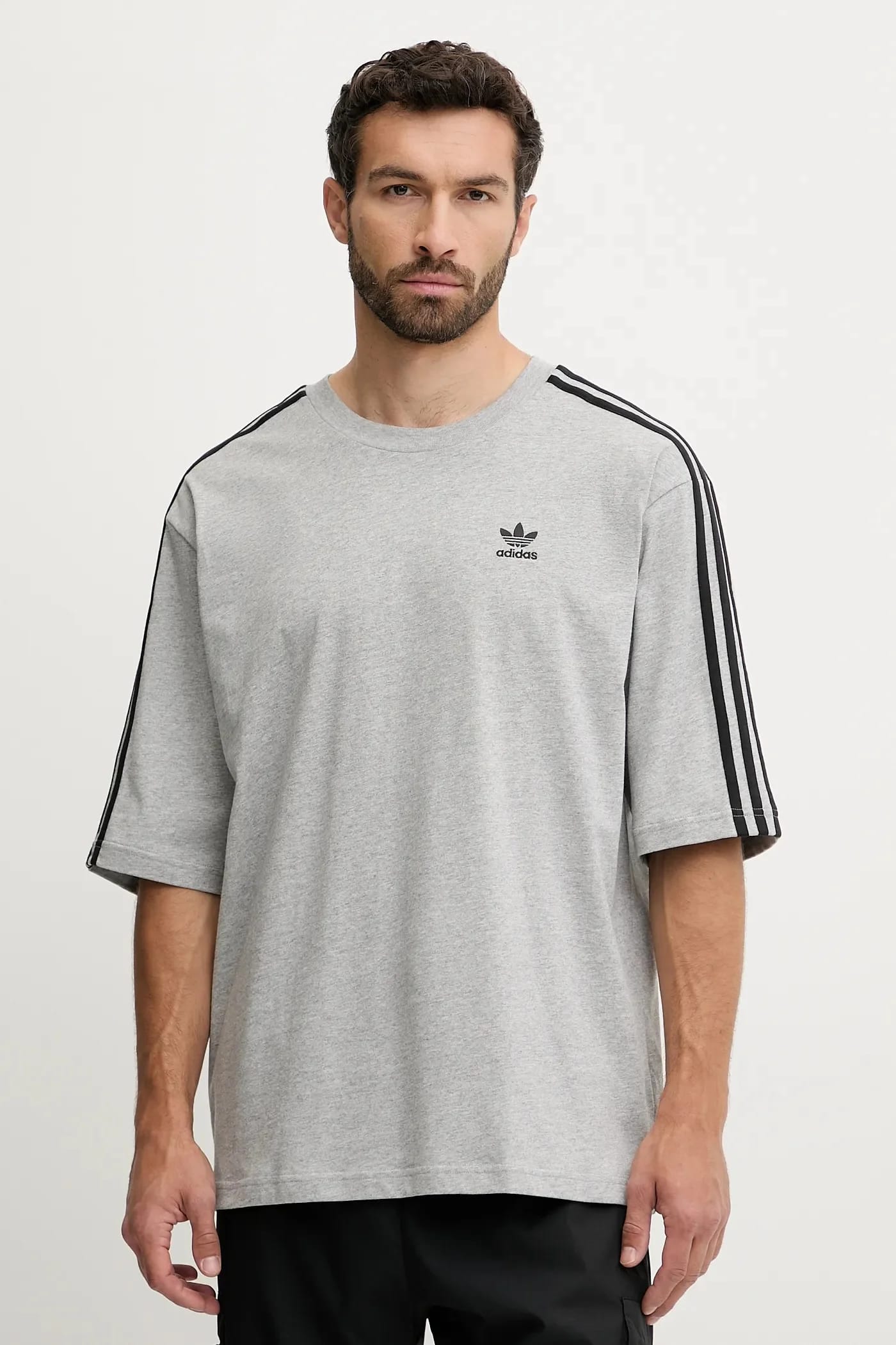 Футболка Oversize из хлопка серая для мужчин