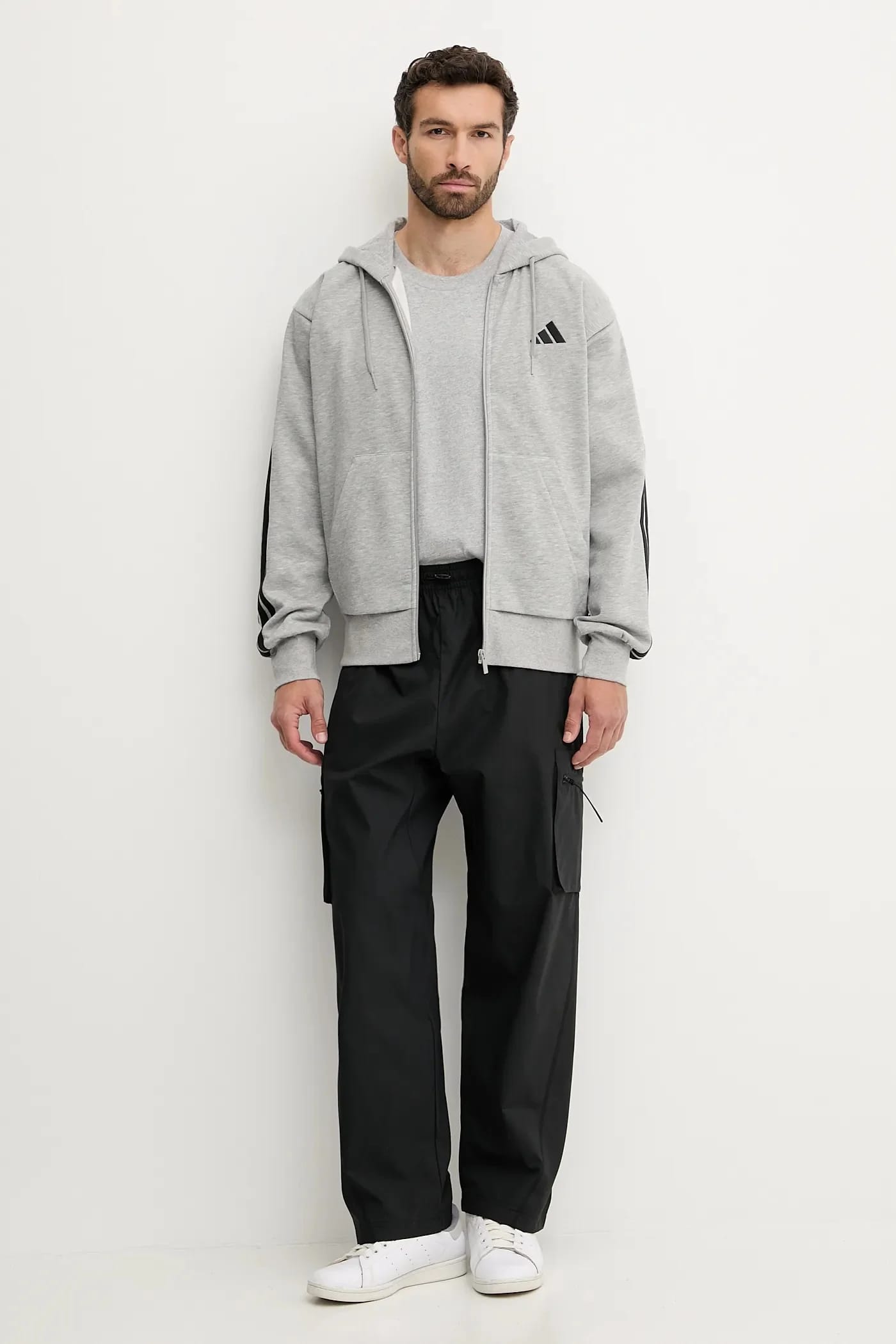 Футболка Oversize из хлопка серая для мужчин - фото 2