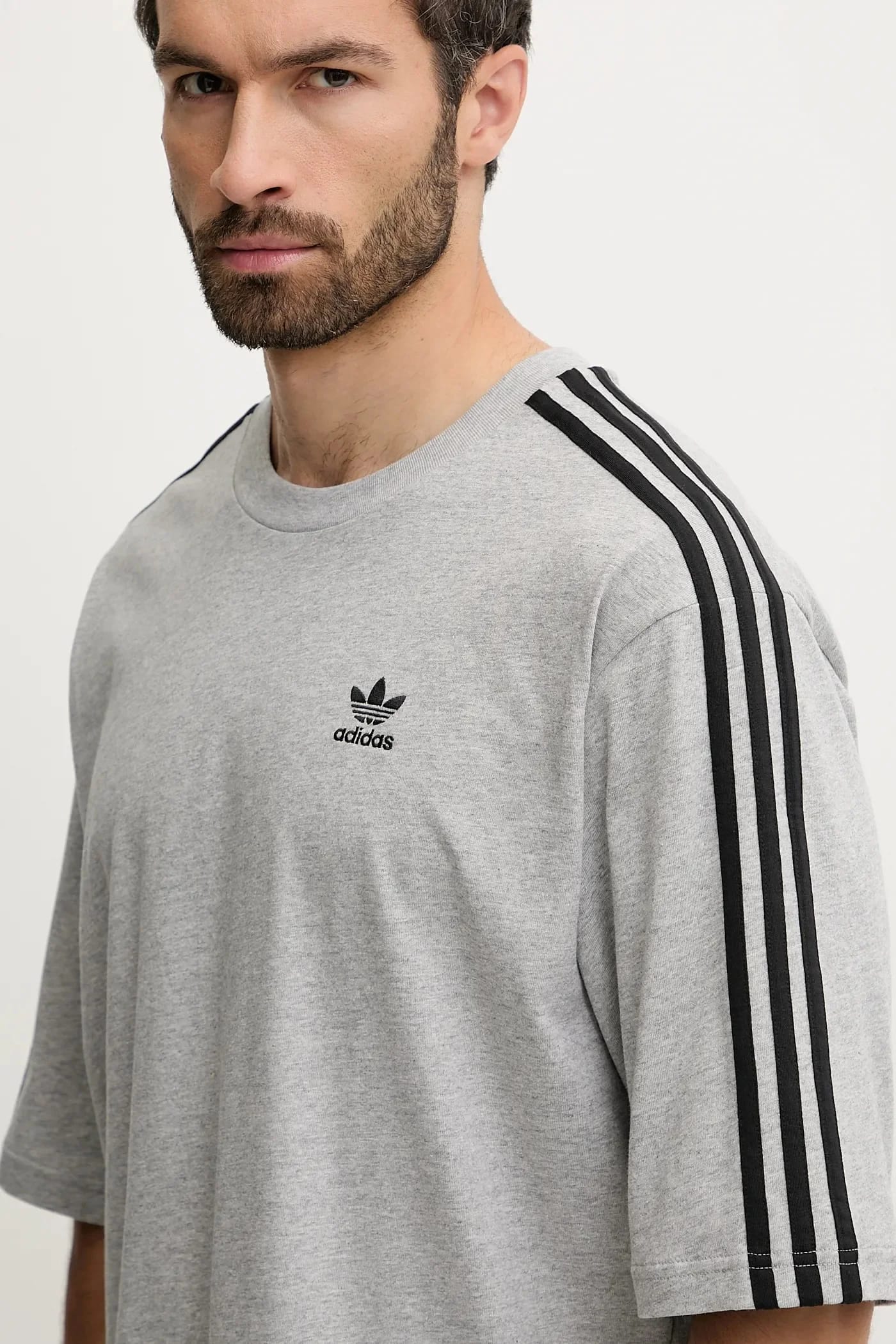 Футболка Oversize из хлопка серая для мужчин - фото 4