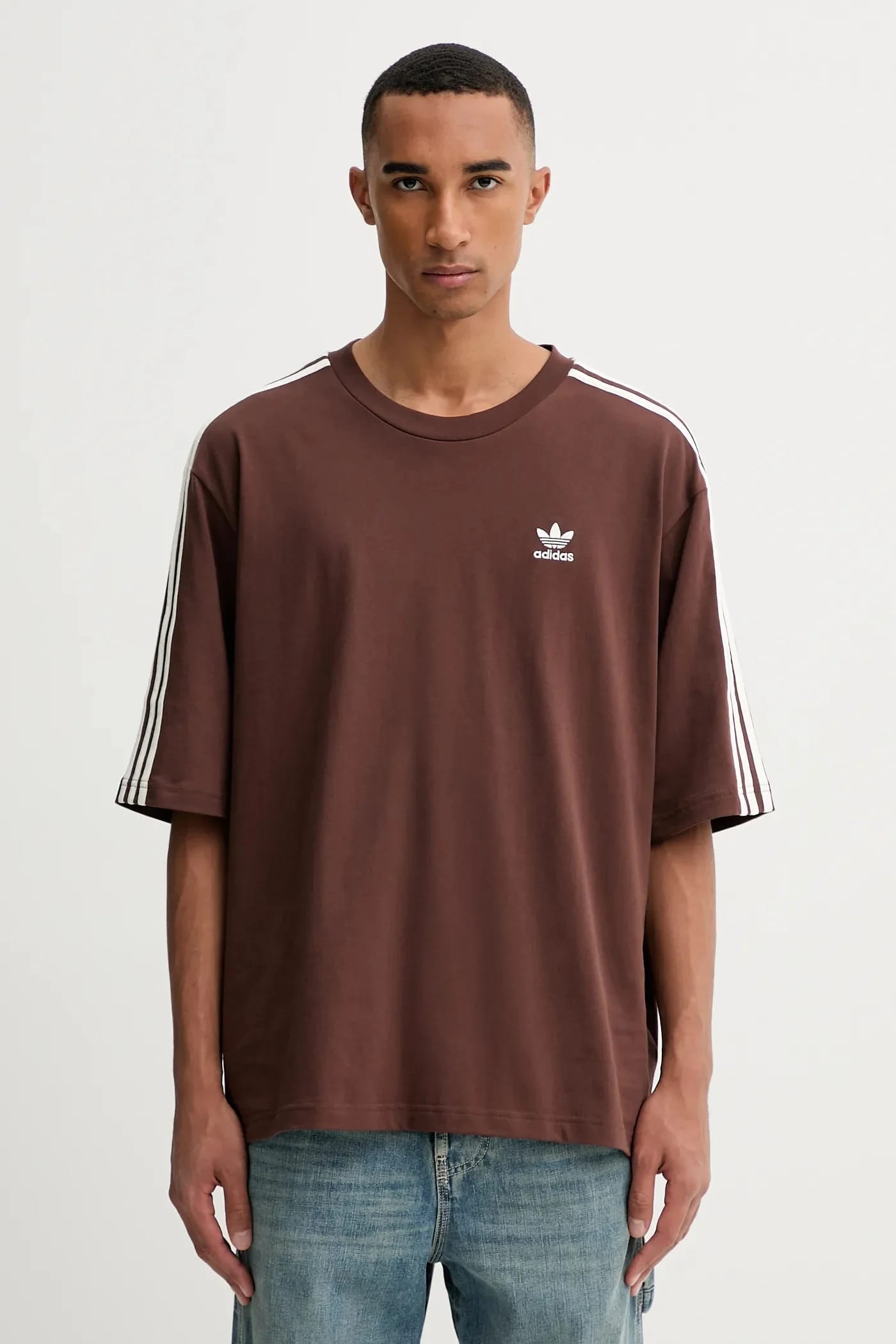 Футболка Oversize из хлопка коричневая для мужчин