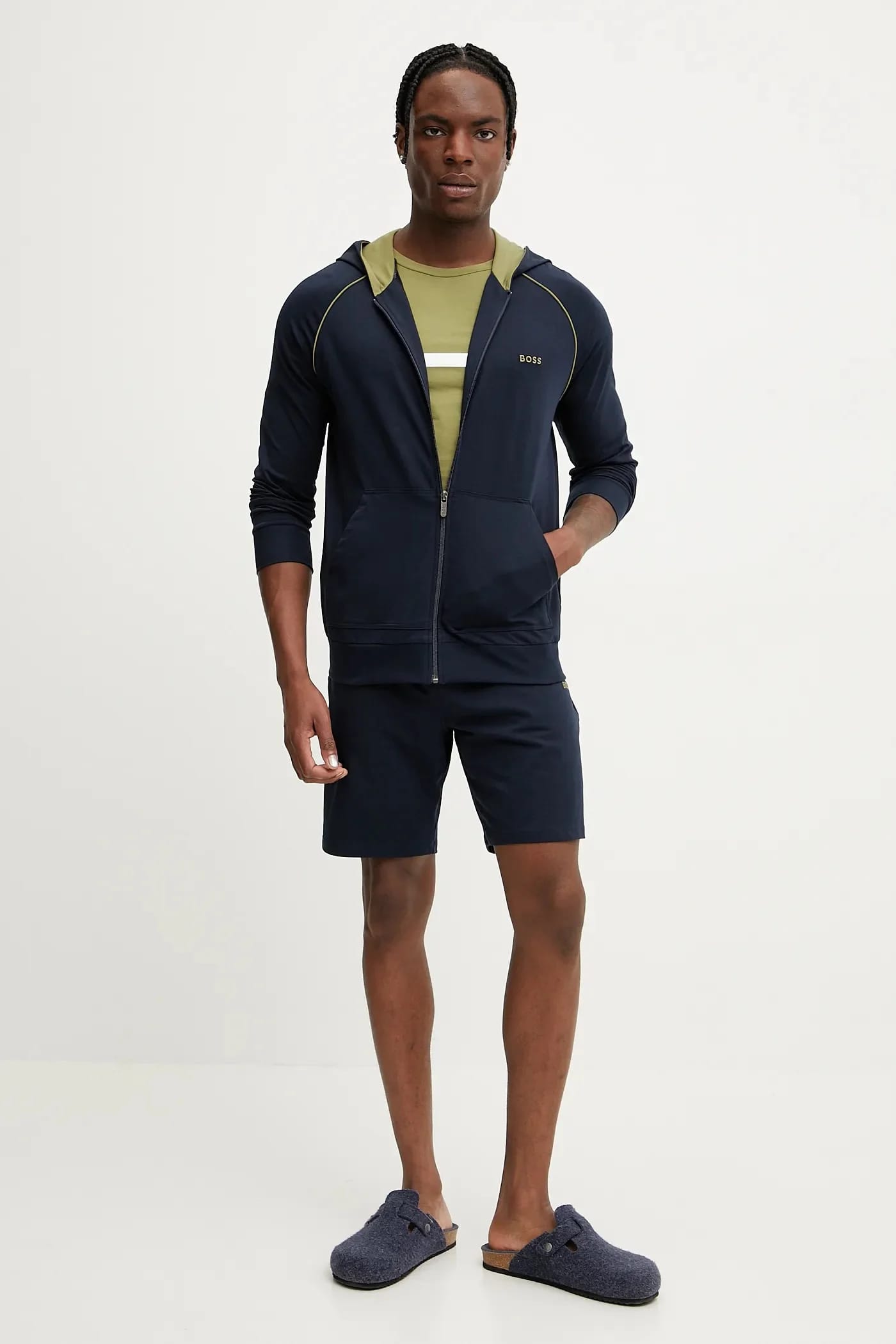 Хлопковая футболка RN Slim Fit зеленая для мужчин - фото 2
