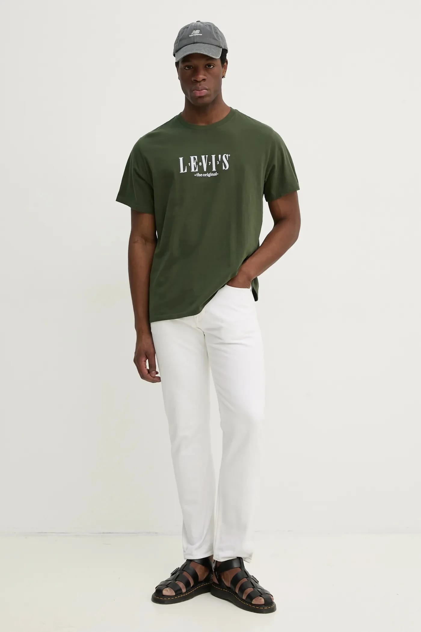 SS RELAXED FIT TEE хлопковая футболка зеленая для мужчин - фото 2