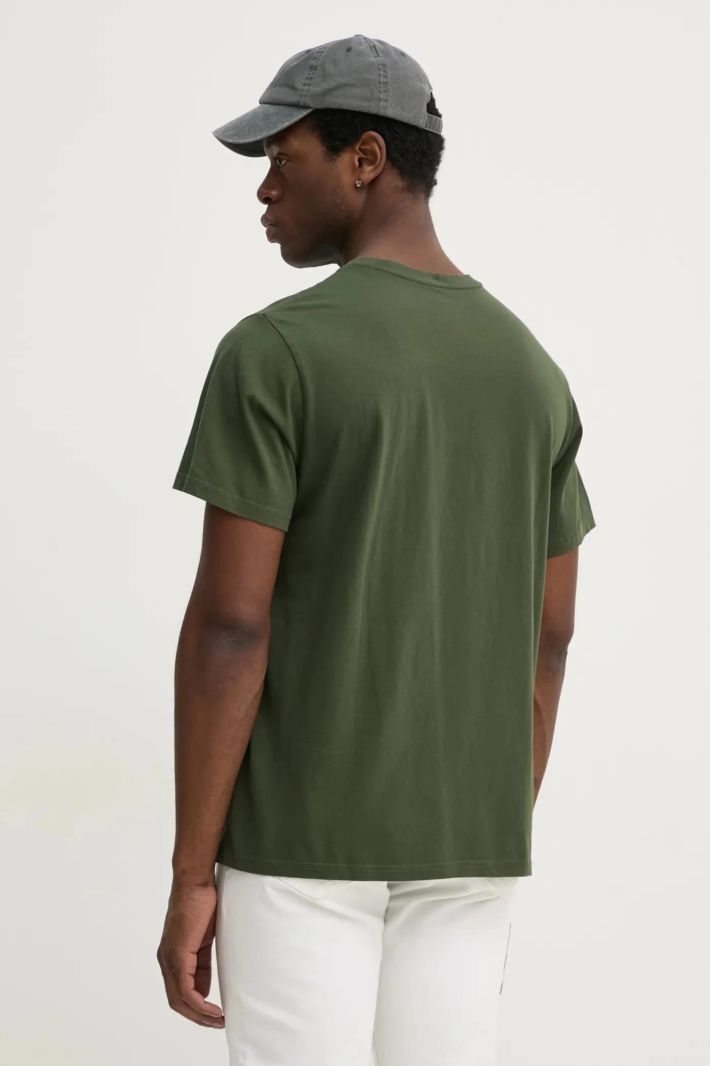 SS RELAXED FIT TEE хлопковая футболка зеленая для мужчин - фото 3