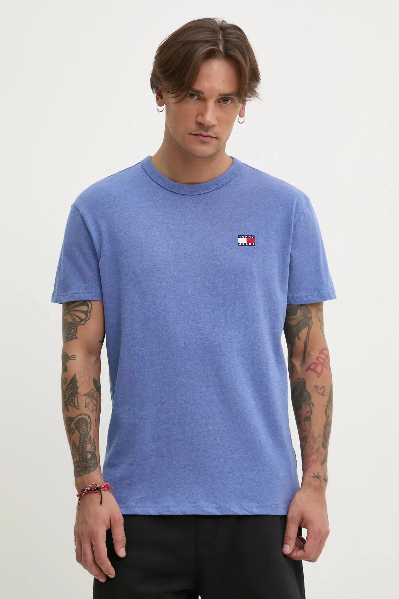 Хлопковая футболка фиолетовая для мужчин