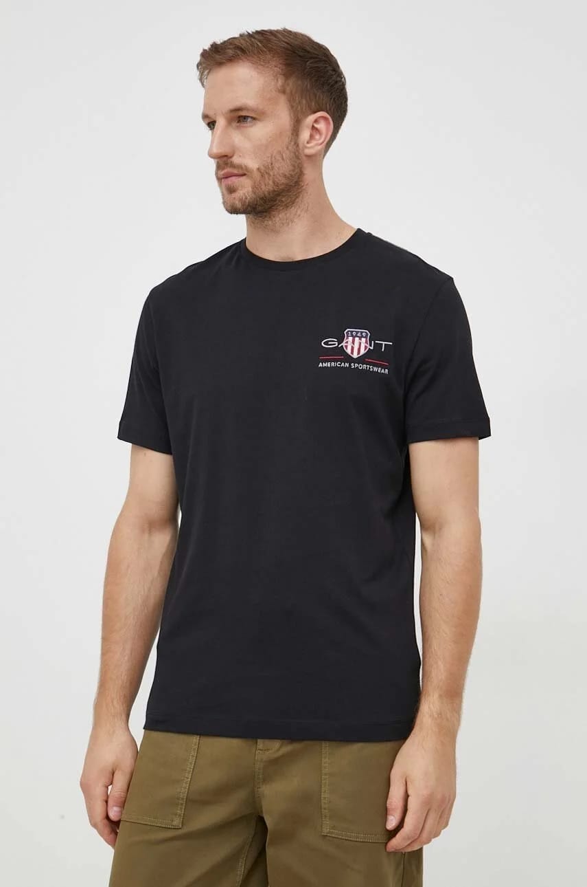 Хлопковая футболка черная для мужчин