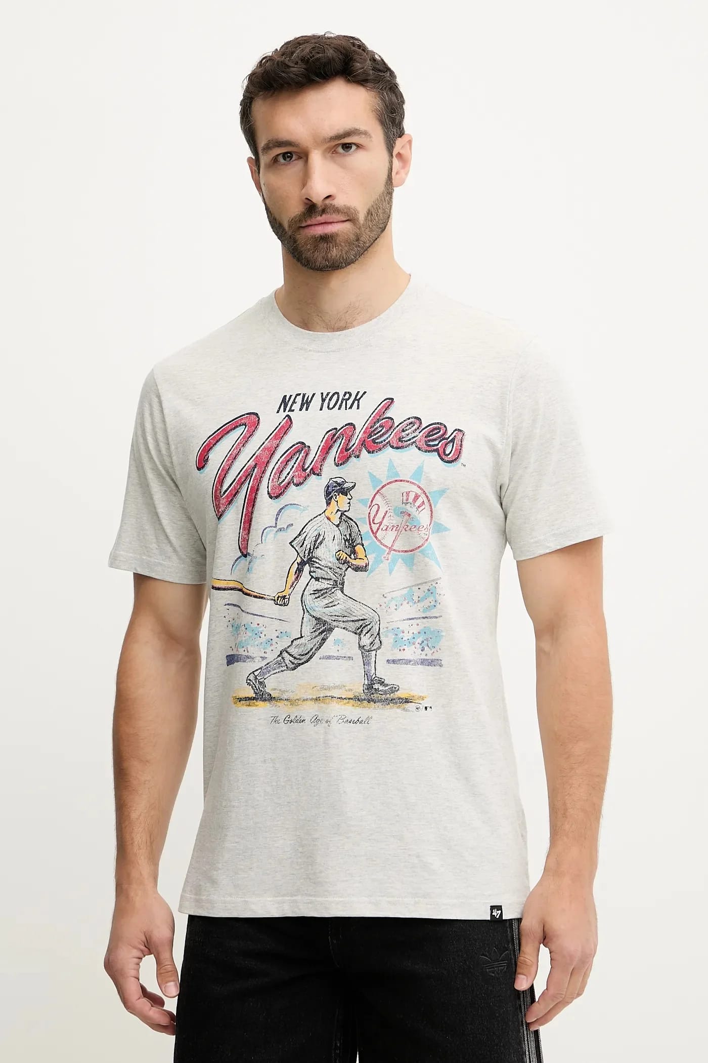 Хлопковая футболка MLB New York Yankees серая для мужчин