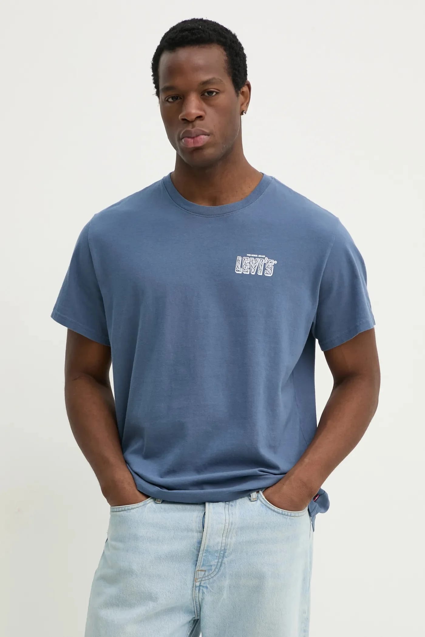 SS RELAXED FIT TEE хлопковая футболка синяя для мужчин