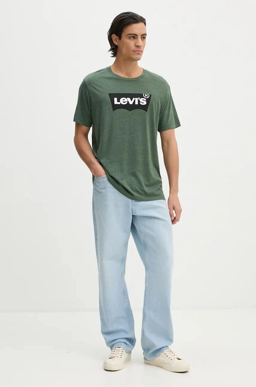 Хлопковая футболка зеленая для мужчин - фото 2