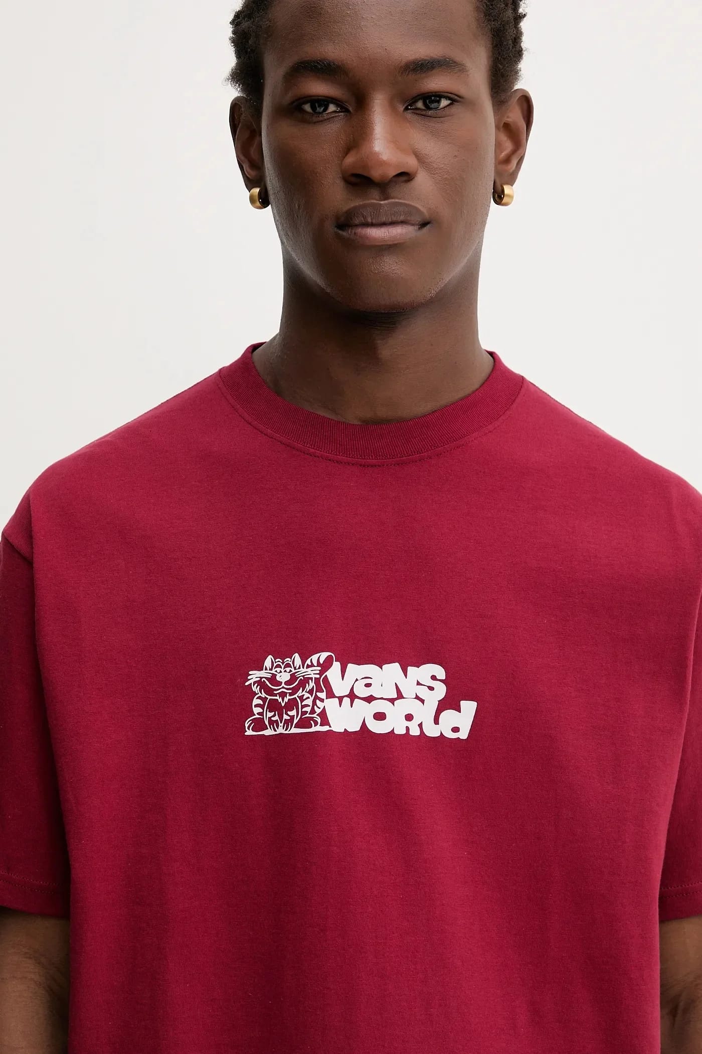 Хлопковая футболка бордовая для мужчин - фото 4