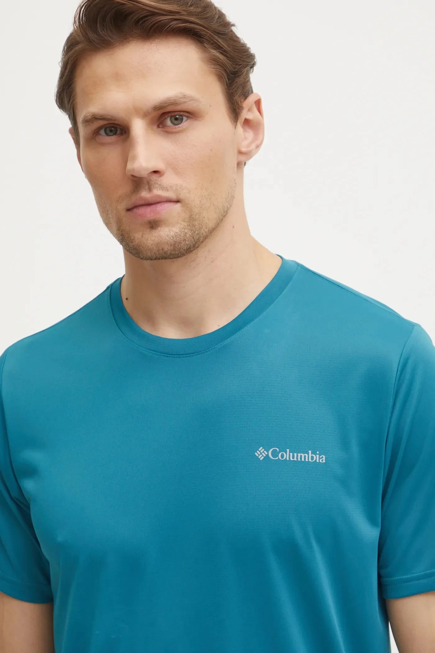 Columbia Спортивная футболка для походов бирюзовая для мужчин - фото 4
