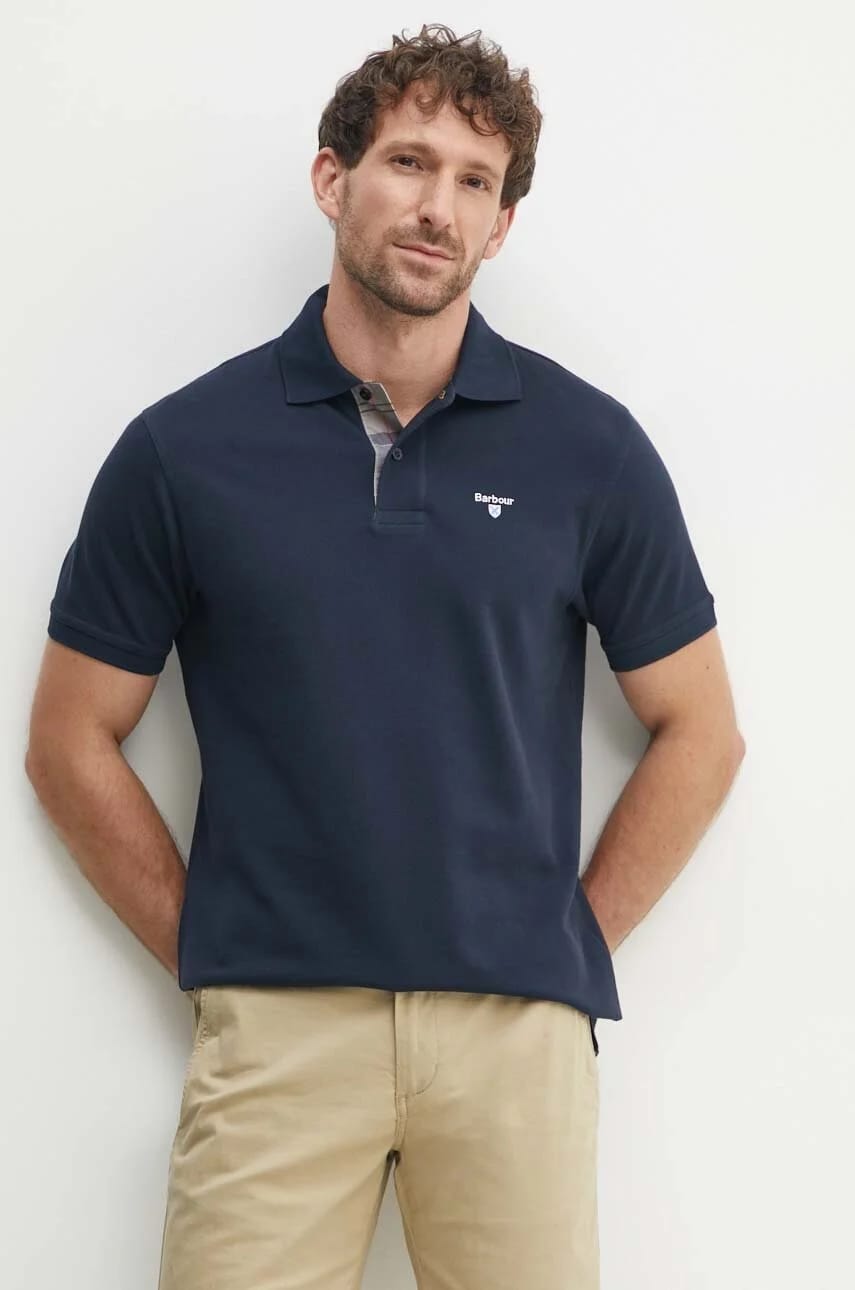 Хлопковое поло Tartan Pique Polo военно-морской для мужчин