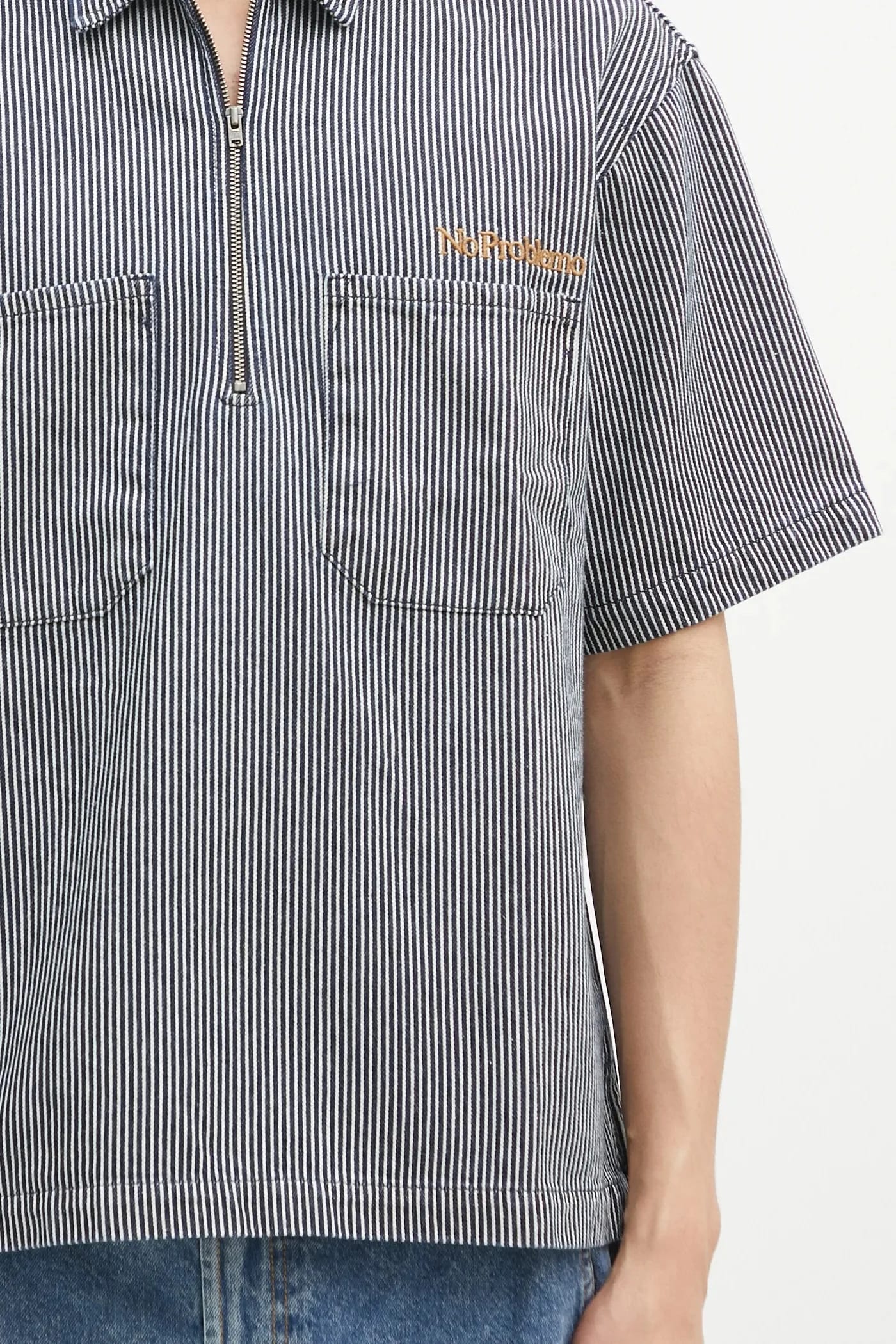 Хлопковая рубашка-поло Mini Issueo SS Work Shirt - Джинсовый - фото 4