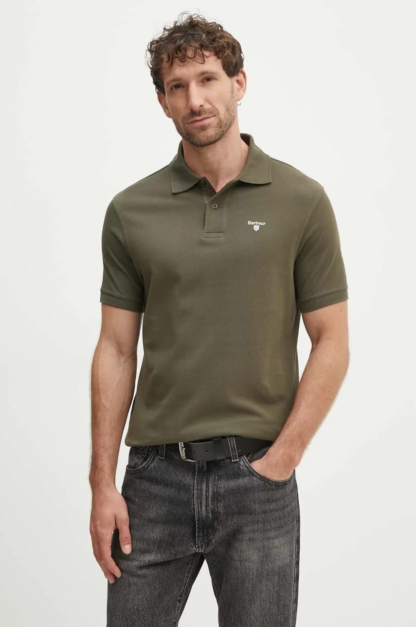 Хлопковое поло Tartan Pique Polo зеленое для мужчин