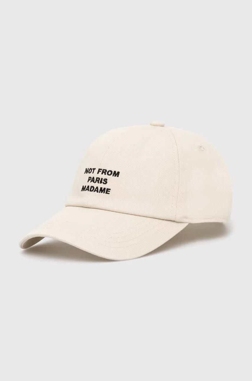 Хлопковая бейсболка La Casquette Slogan бежевая для мужчин