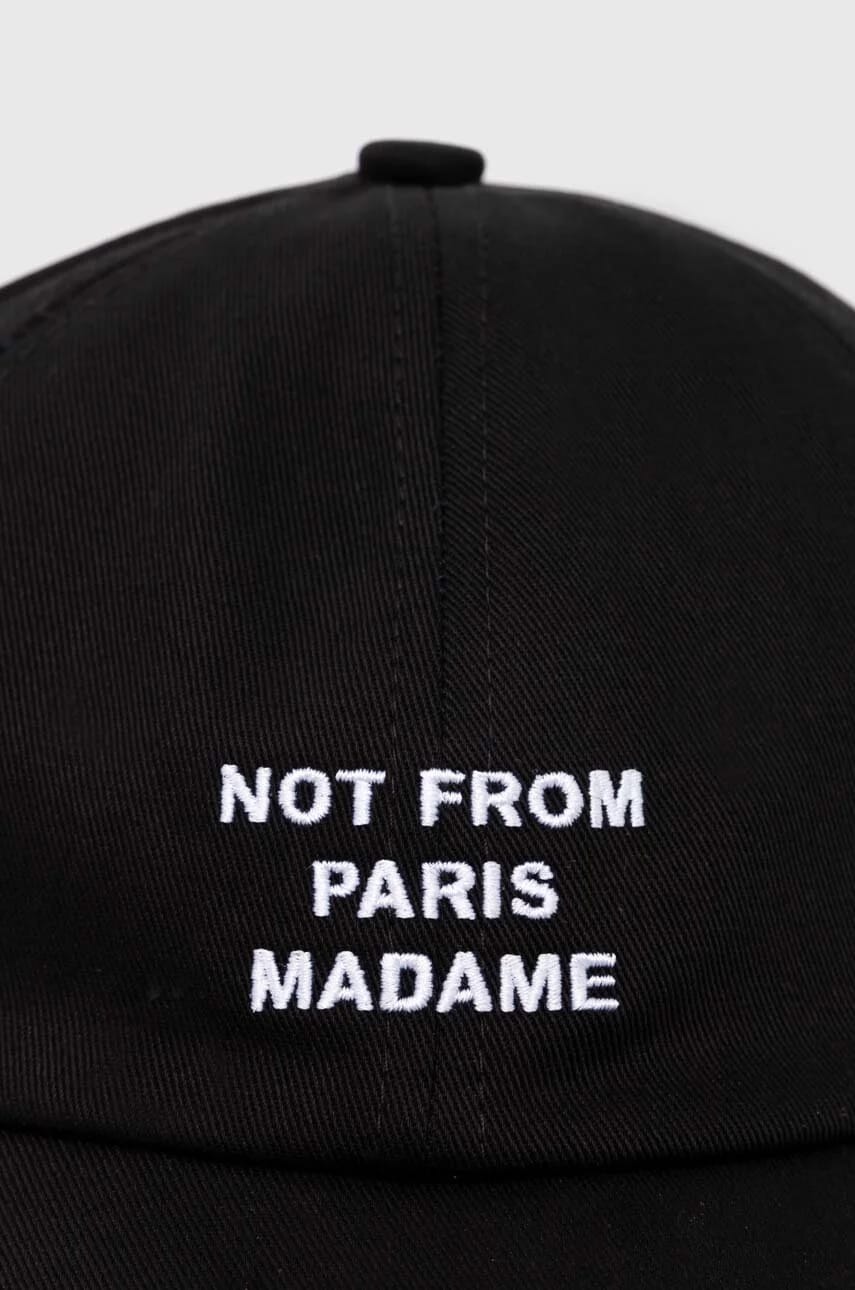 Хлопковая бейсболка La Casquette Slogan черная для мужчин - фото 2