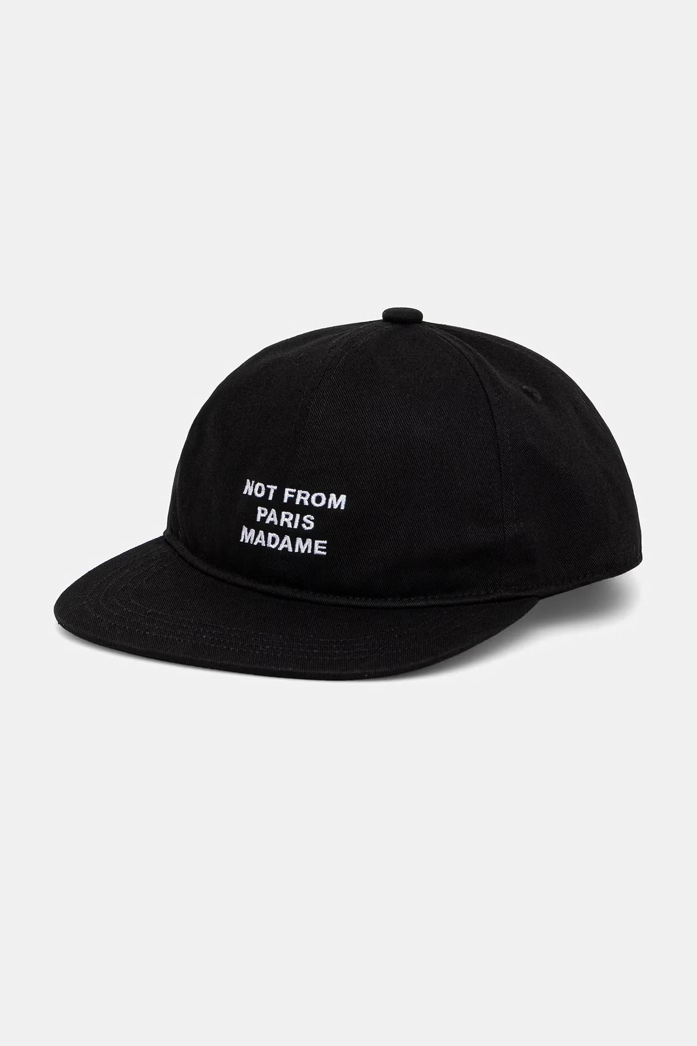 Хлопковая бейсболка La Casquette Slogan черная для мужчин
