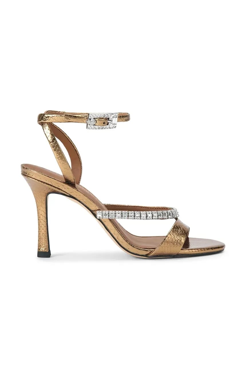 кожаные босоножки на высоком каблуке Crystal Strap Sandal