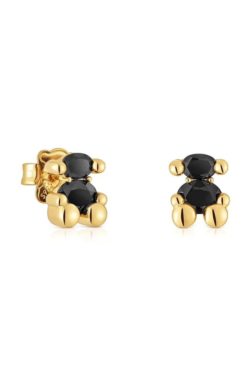 Позолоченные серебряные серьги Bold Bear Gem
