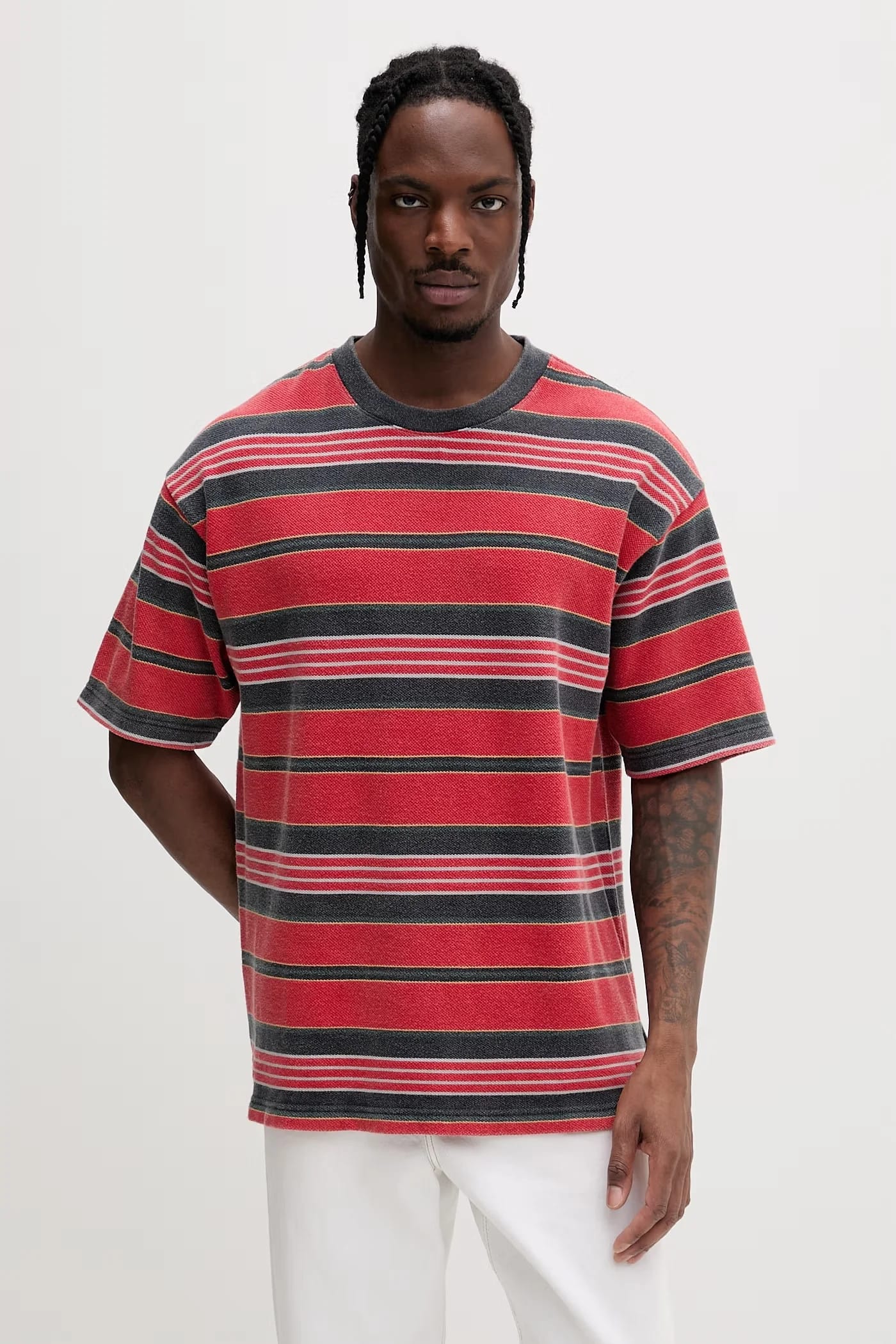 Мужская базовая хлопковая футболка Premium LX Pique Stripe SS