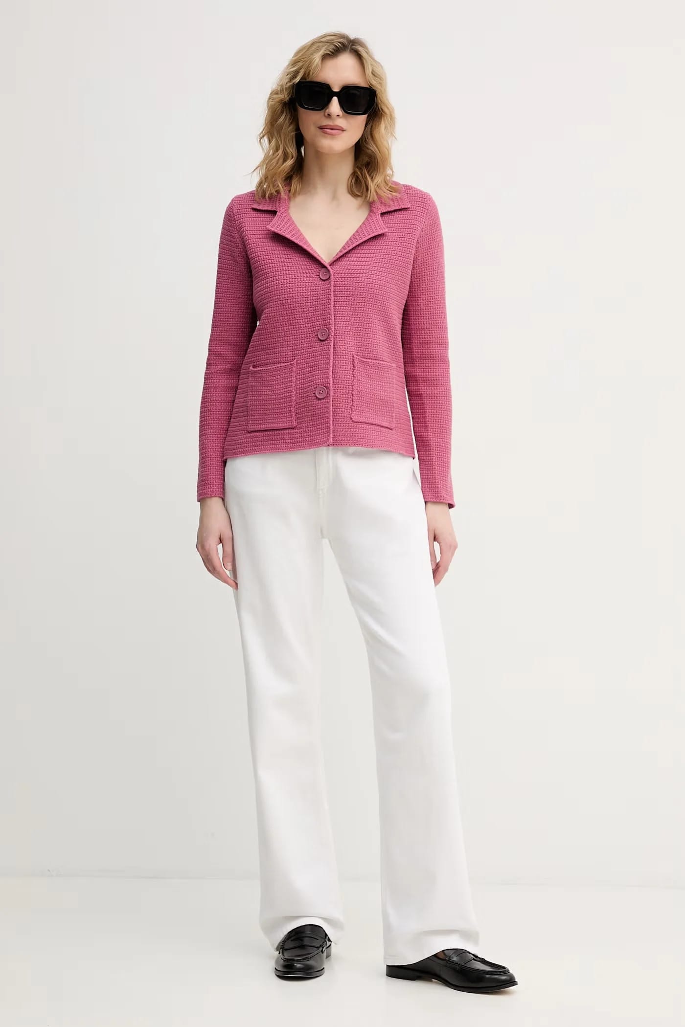 Женский однобортный жакет из хлопка - фото 2