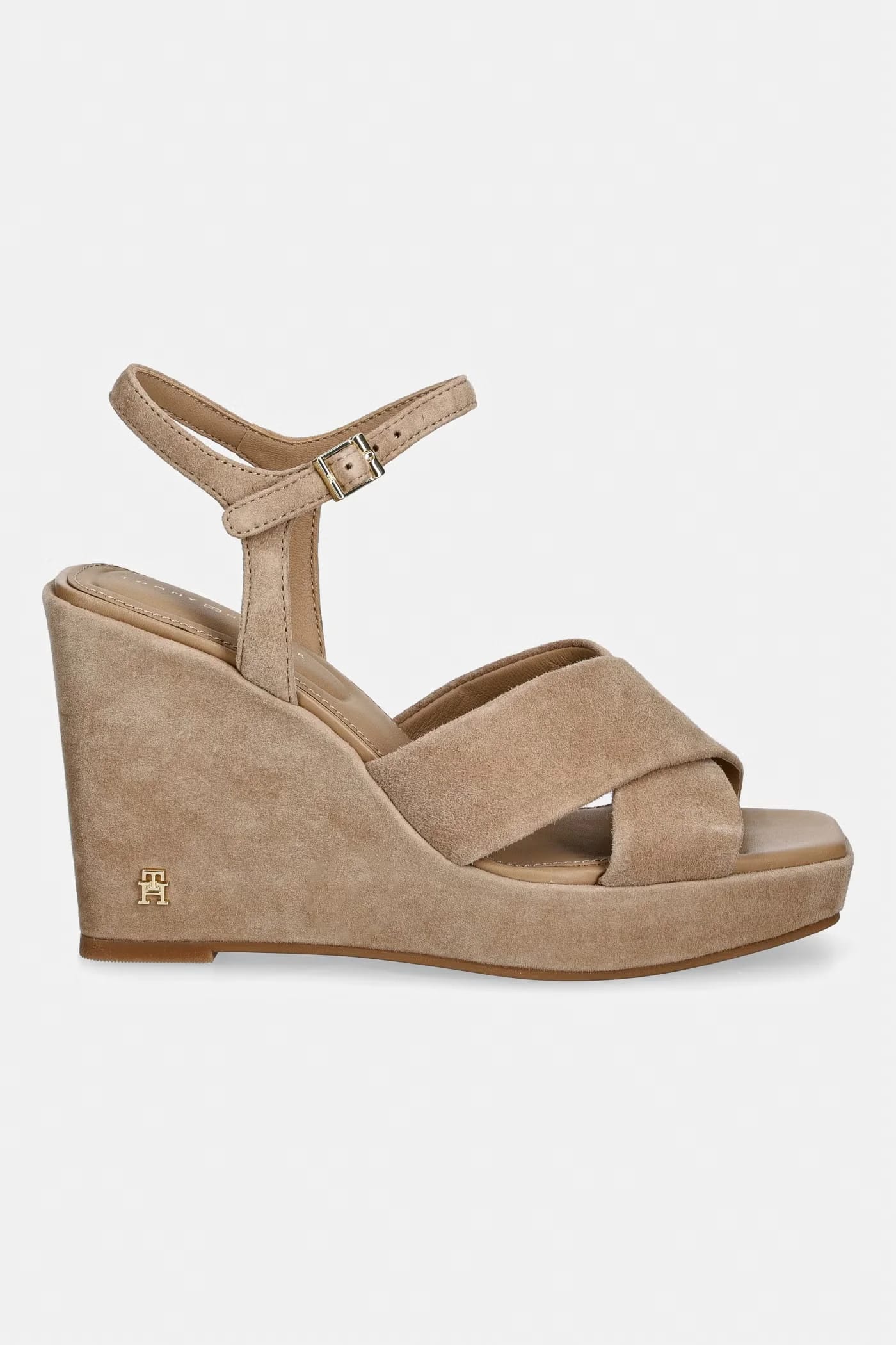 замшевые босоножки на танкетке SUEDE WRAPPED HIGH WEDGE - фото 2