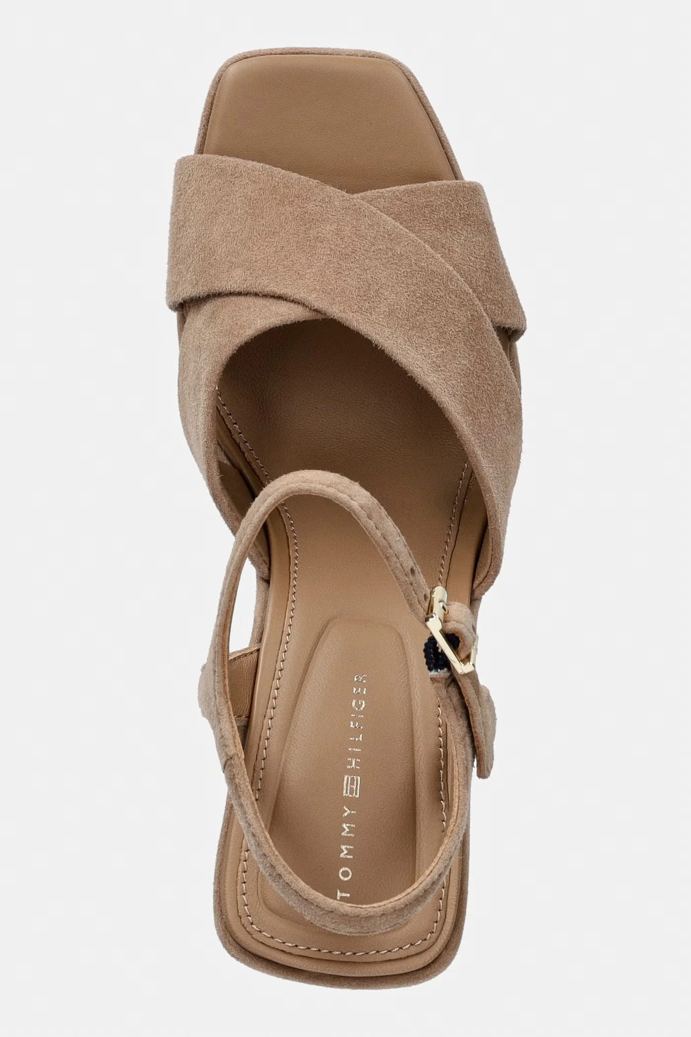 замшевые босоножки на танкетке SUEDE WRAPPED HIGH WEDGE - фото 4