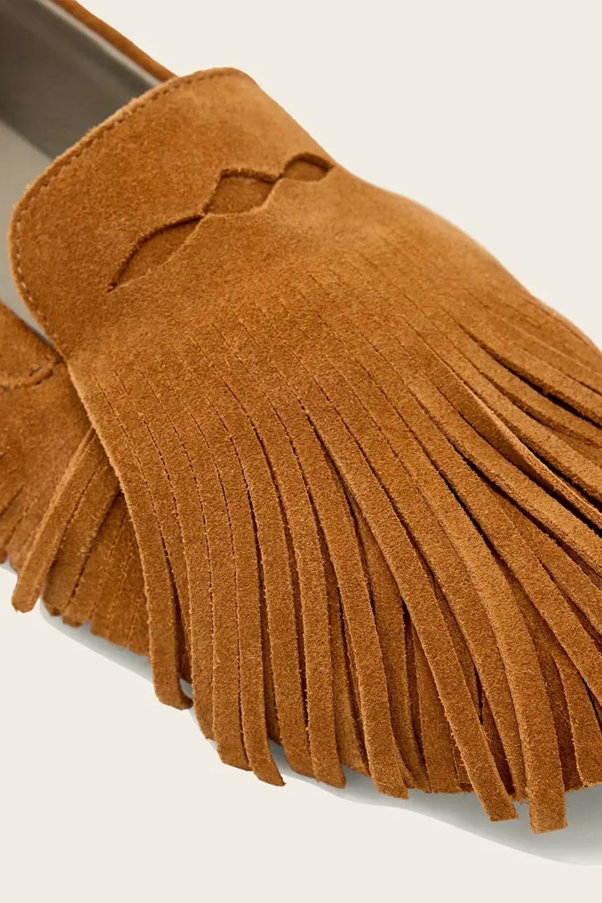 Женские замшевые мокасины Sandy Fringe Loafer - фото 4