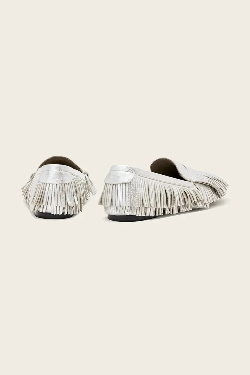 Женские кожаные лоферы Sandy Fringe Loafer - фото 3