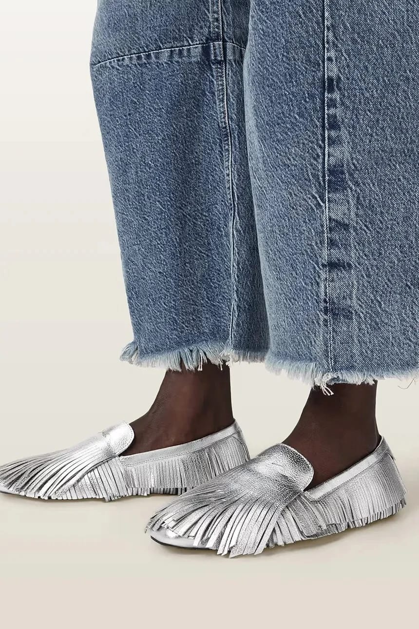 Женские кожаные лоферы Sandy Fringe Loafer - фото 7
