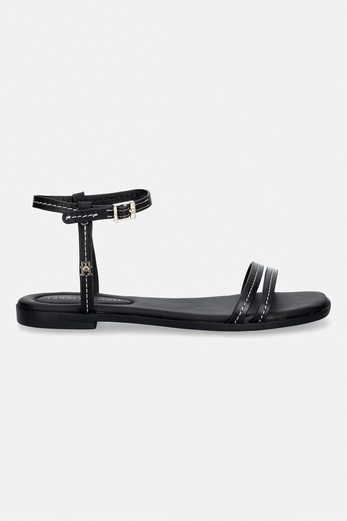 Женские кожаные босоножки FLAT SANDAL STITCHING - фото 2