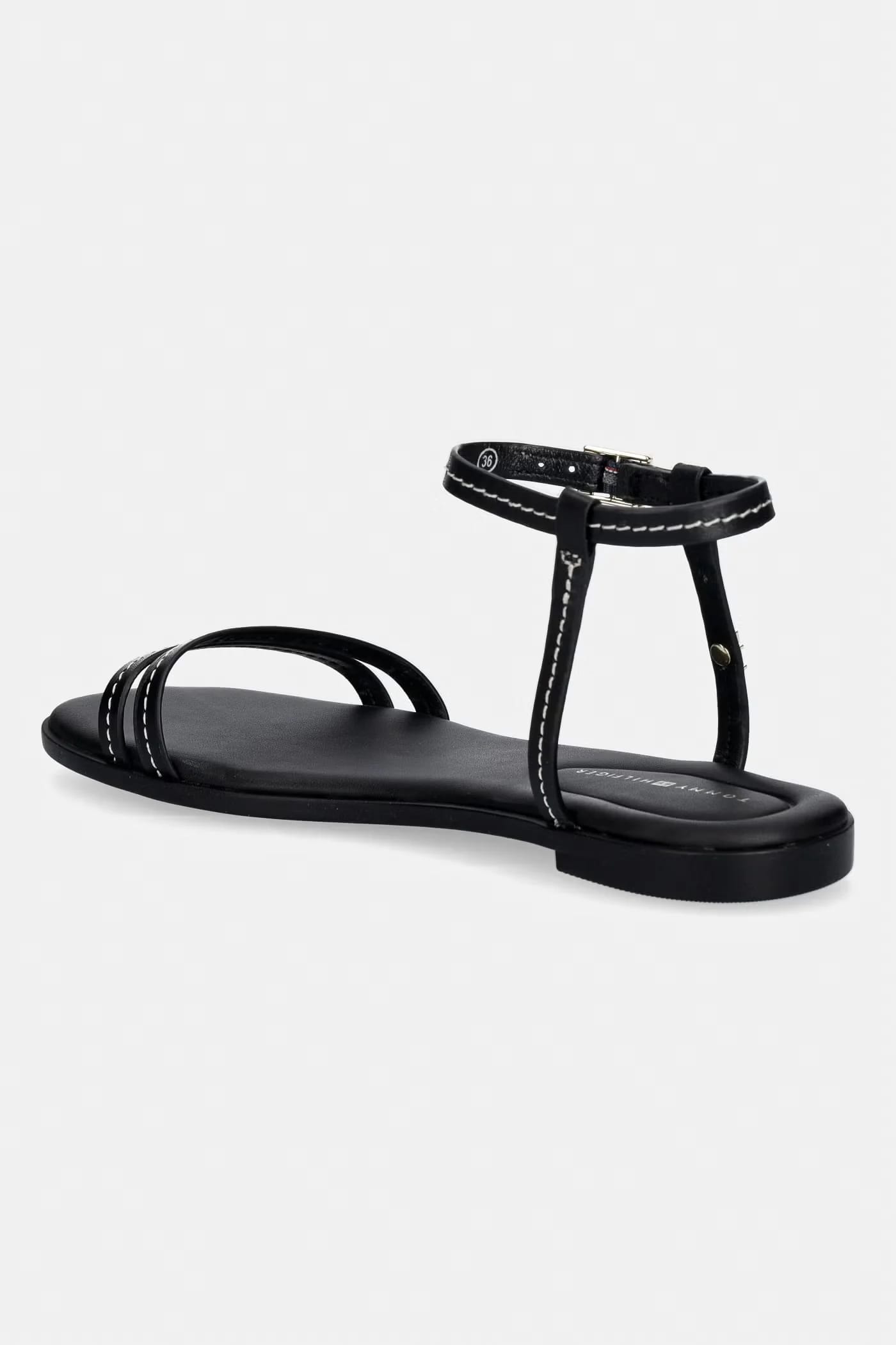 Женские кожаные босоножки FLAT SANDAL STITCHING - фото 3