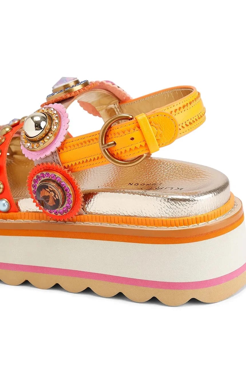 Женские кожаные босоножки Octavia Sling Flatform - фото 2