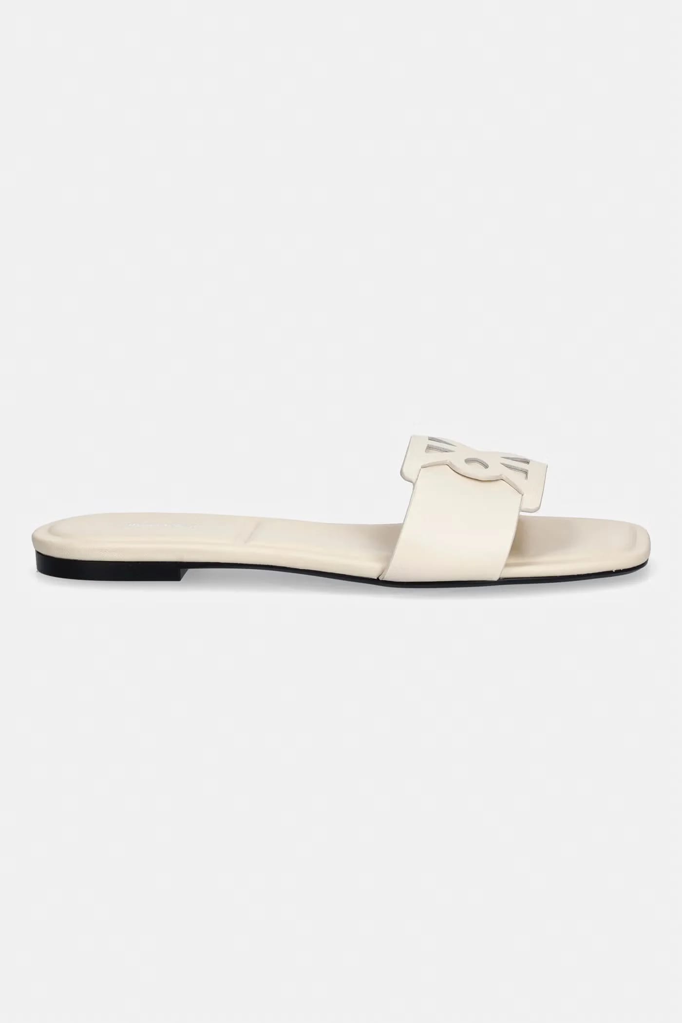 Женские кожаные тапочки SQUARE FLAT SANDAL EMBLEM - фото 2