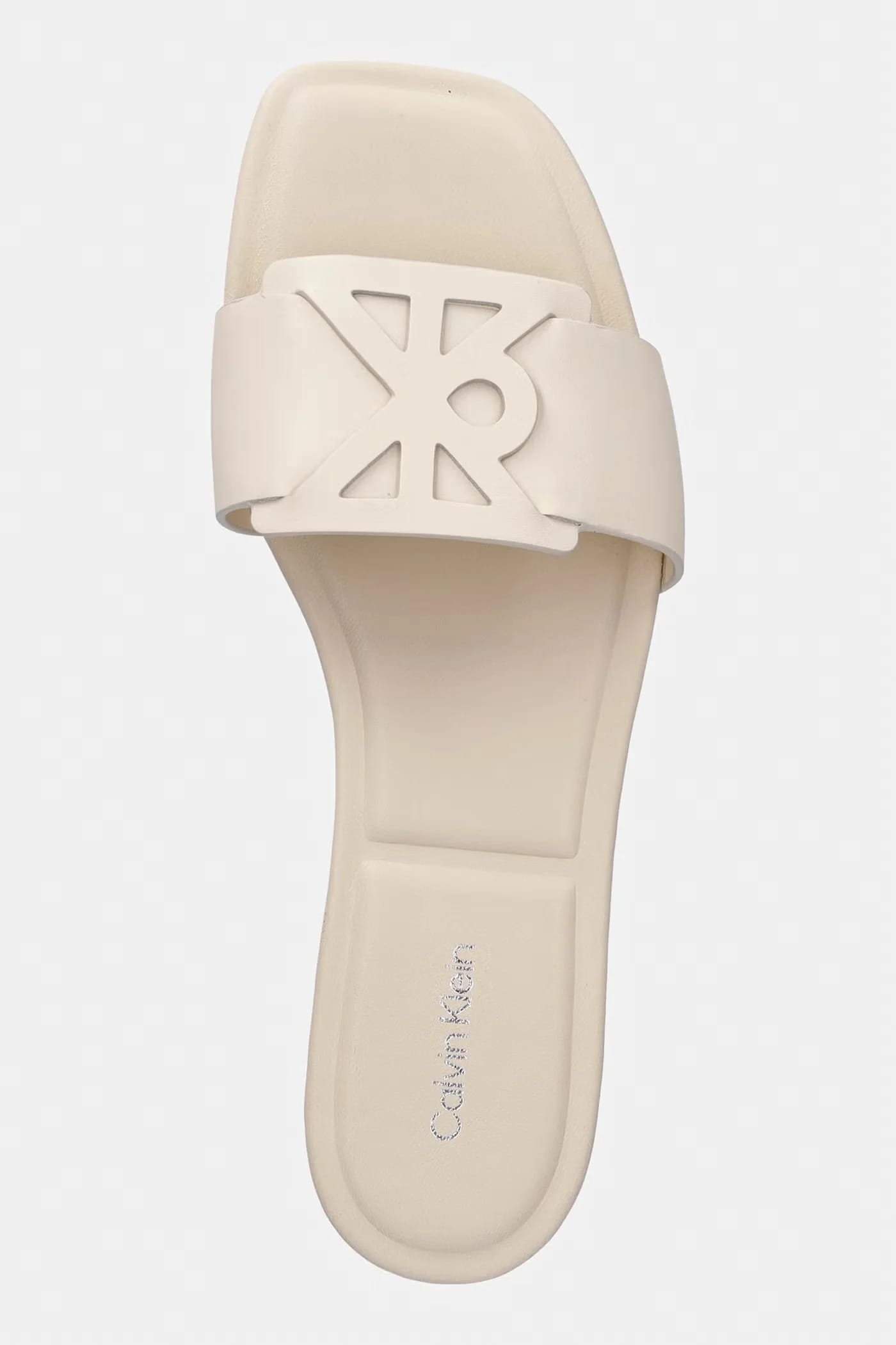 Женские кожаные тапочки SQUARE FLAT SANDAL EMBLEM - фото 4
