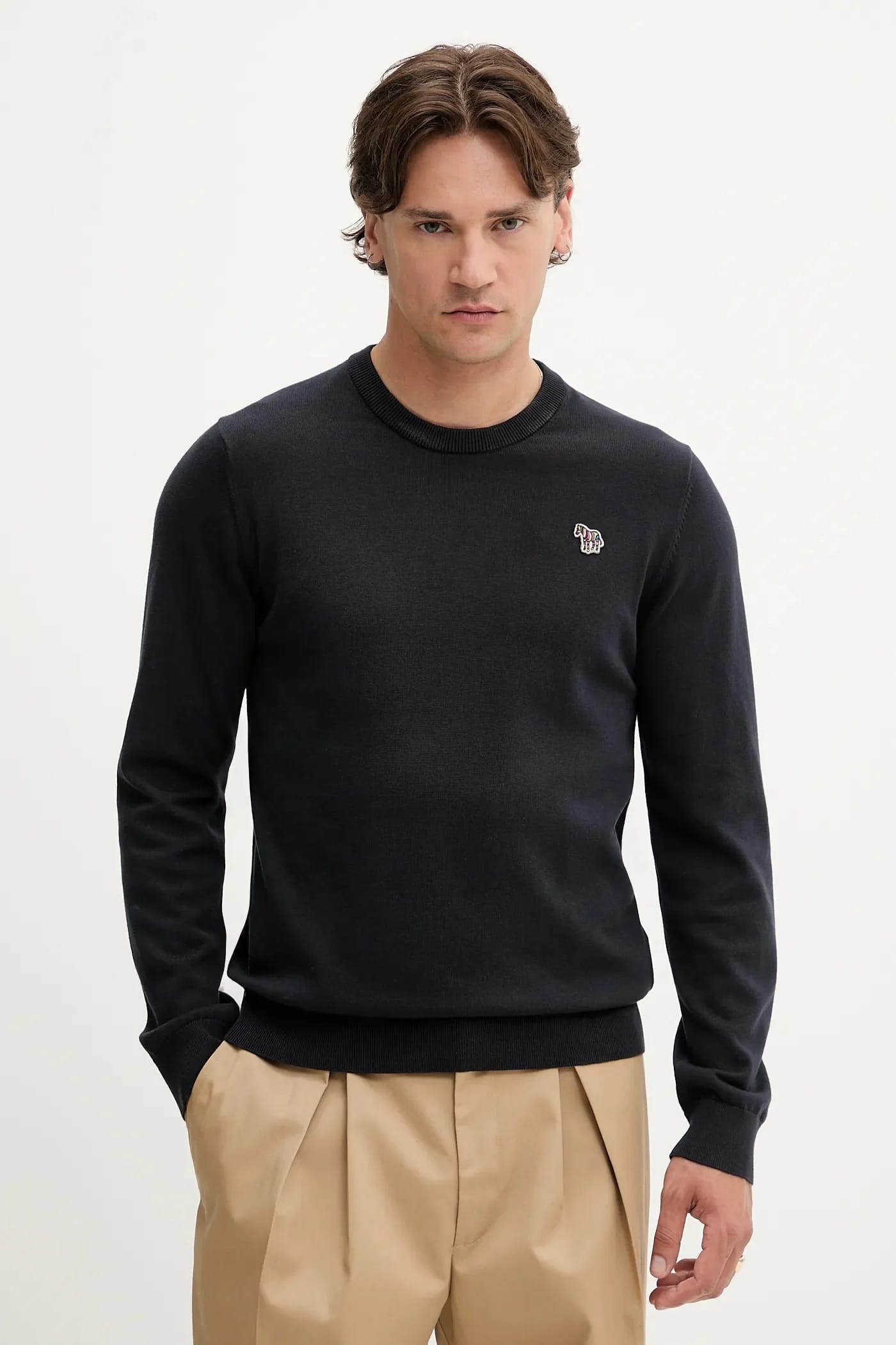 Хлопковый свитер военно-морской для мужчин